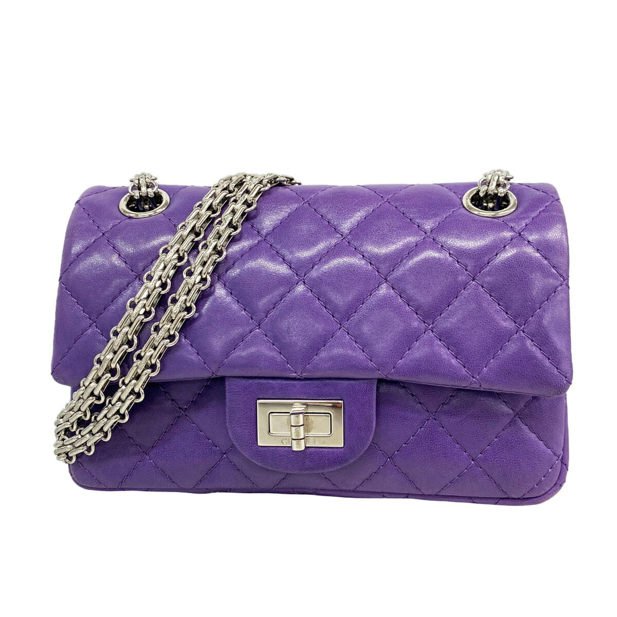 Chanel Purple Leather Shoulder Bag (Pre-Owned)