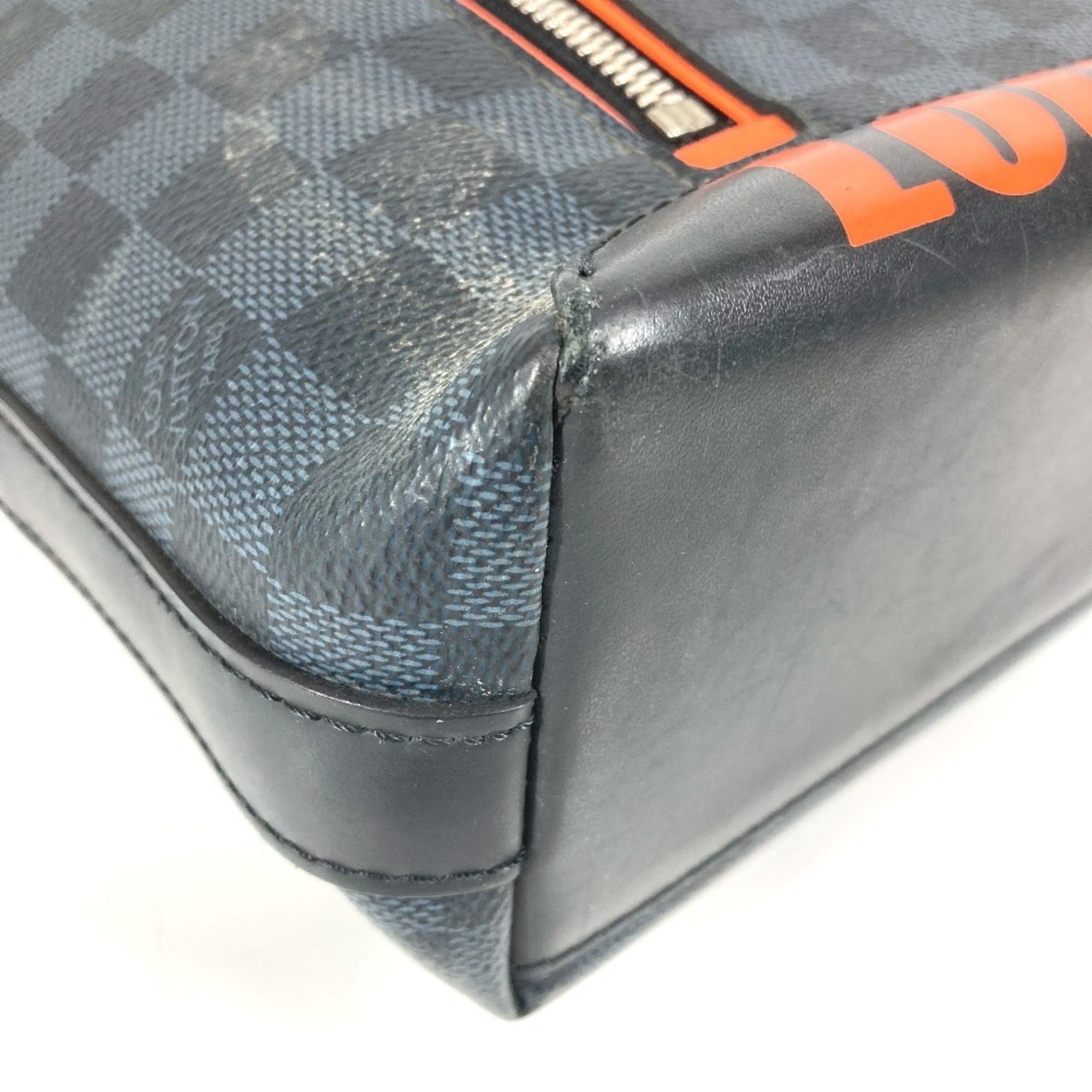 Louis Vuitton Galle Navy Orange Damier Canvas Messenger Bag Shoulder Bag (Pre-Owned)