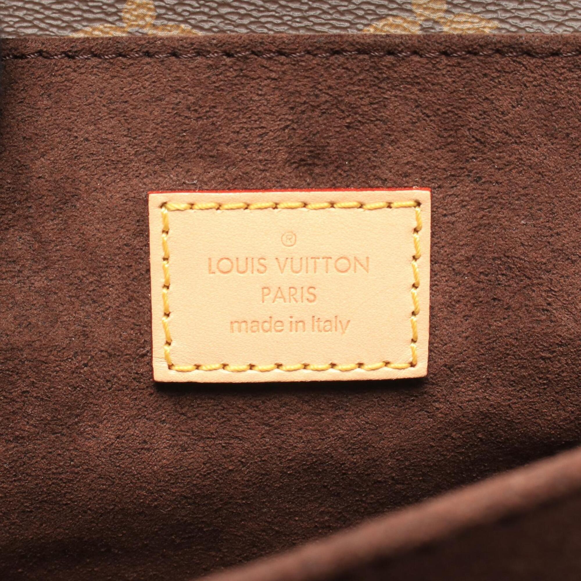 Louis Vuitton Brown Coated Canvas Monogram Leather Handbag Pochette (Pre-Owned)