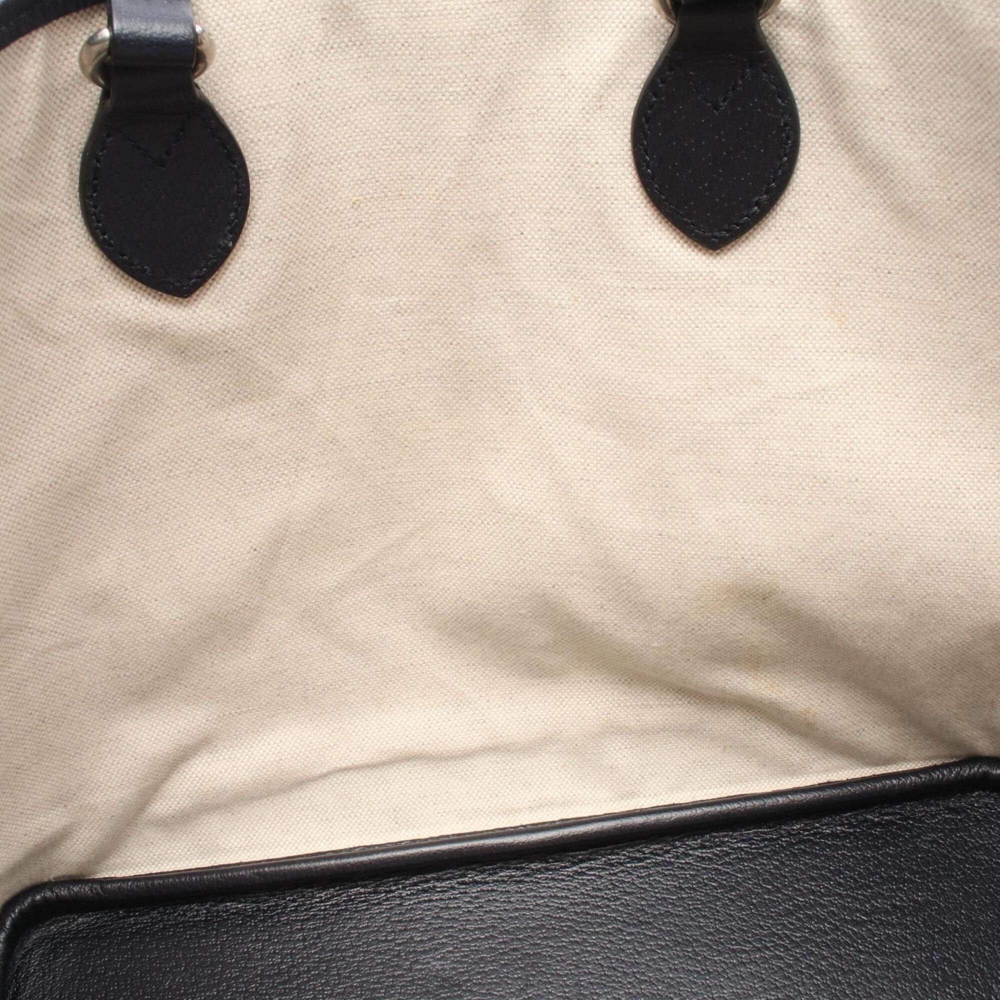 Gucci Navy Pvc Coated Canvas Leather Tote Bag (Pre-Owned)
