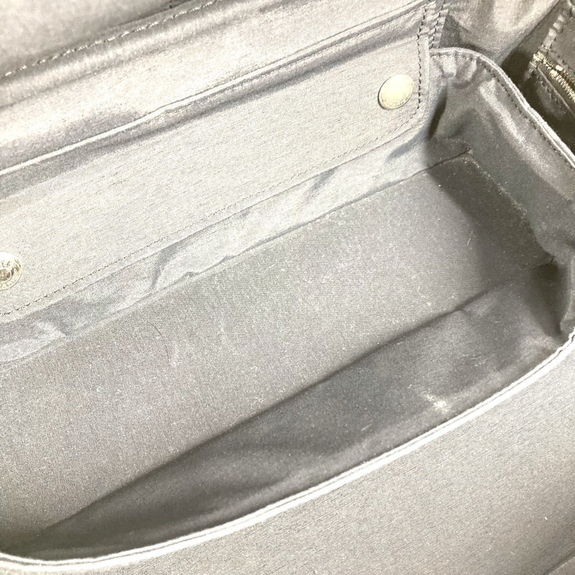 Hermes Gray Canvas Handbag Pouch Vanity Bag (Pre-Owned)