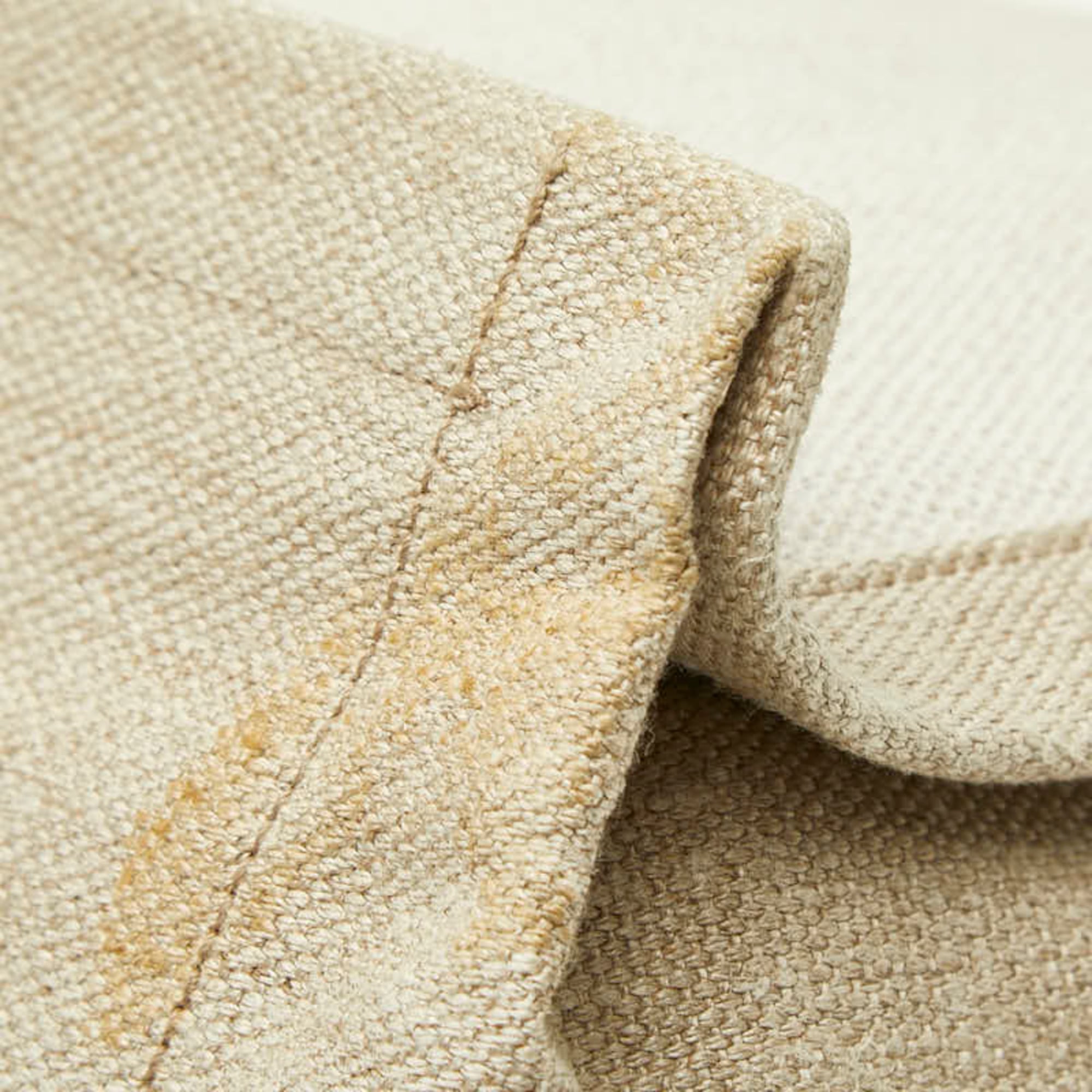 Saint Laurent Beige White Canvas Hemp Linen Leather Handbag Tote Bag (Pre-Owned)