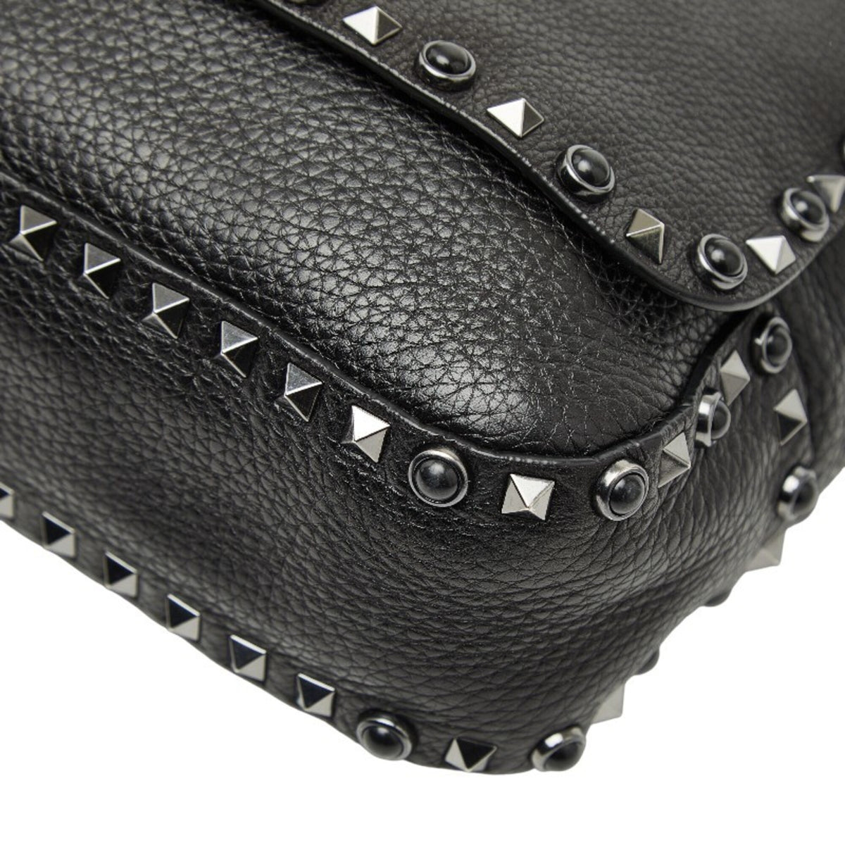 Valentino Black Purple Leather Shoulder Bag (Pre-Owned)