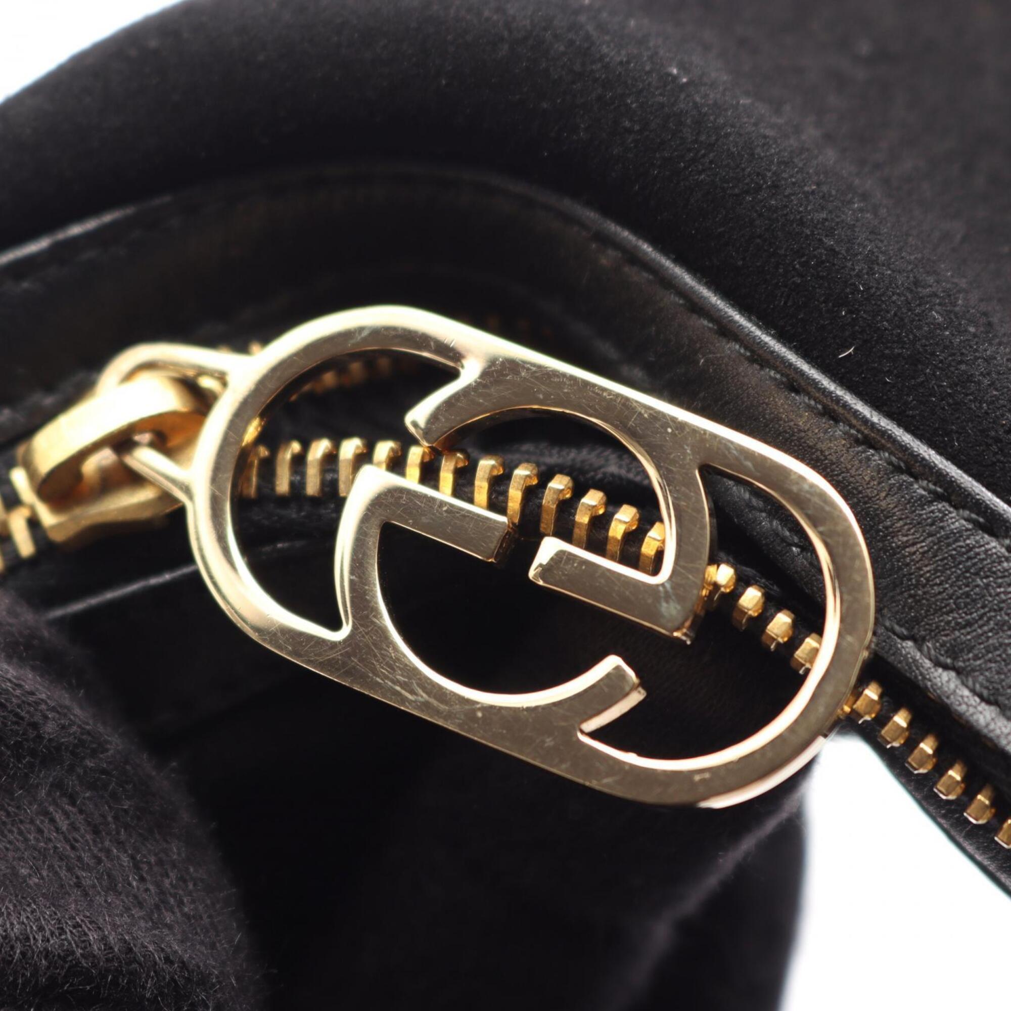 Gucci Black Suede Leather Handbag Shoulder Bag (Pre-Owned)
