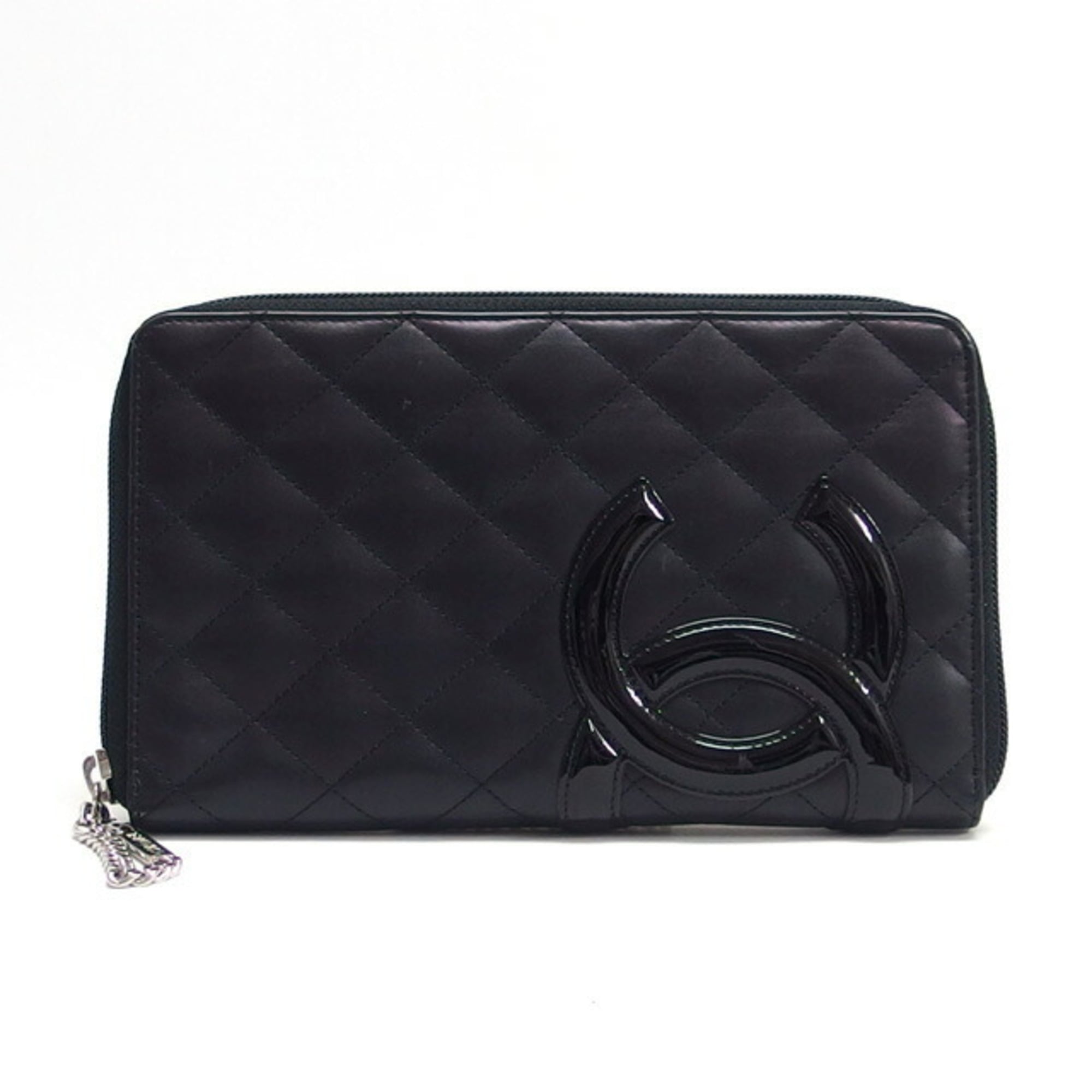 Chanel Black Pink Leather Long Wallet (Bi-Fold) (Pre-Owned)