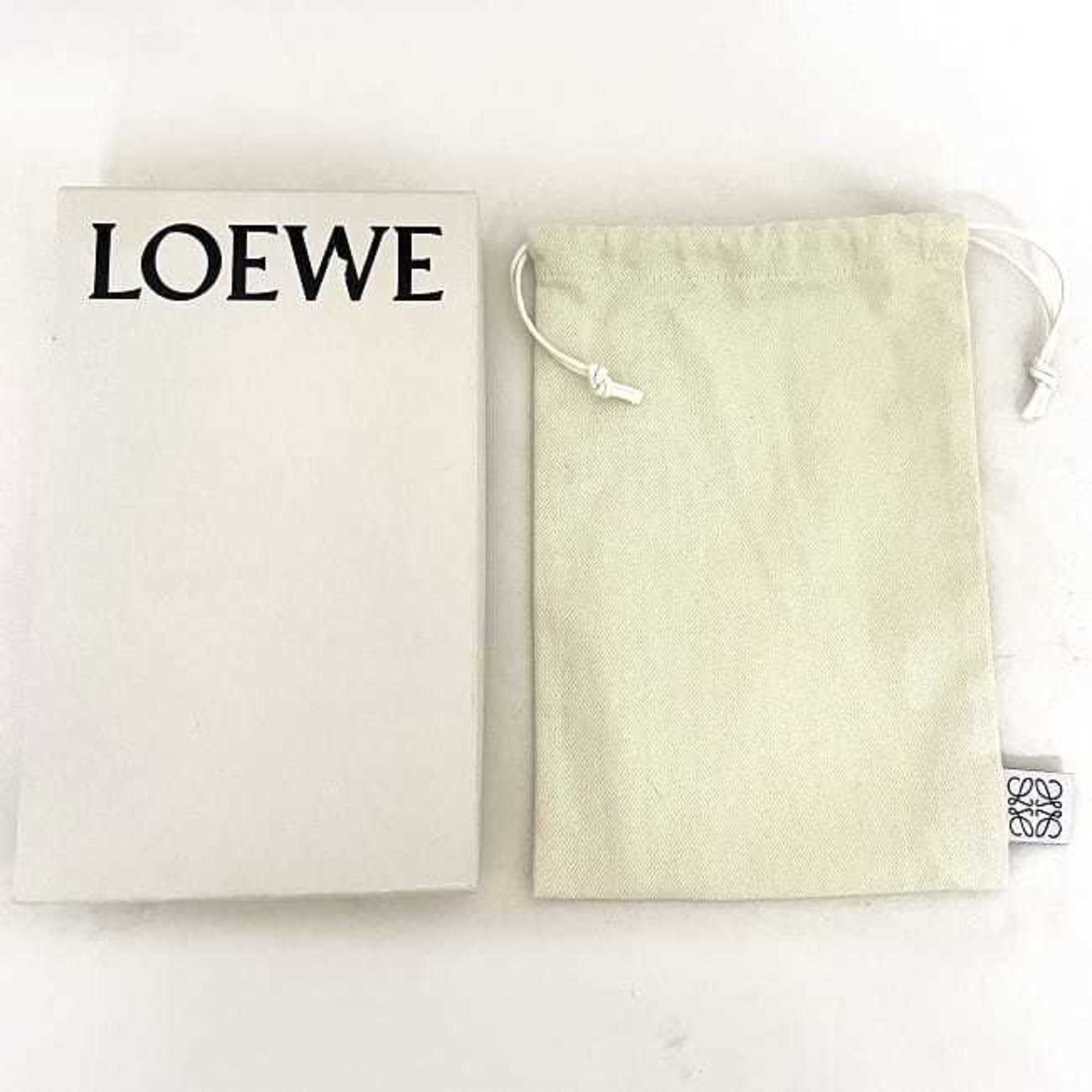 Loewe Repeat Red Color Leather Long Wallet (Bi-Fold) (Pre-Owned)