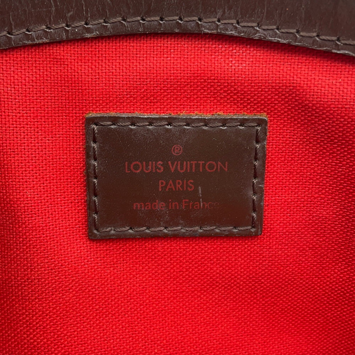 Louis Vuitton Damier Damier Canvas Ebene Red Color Damier Canvas Handbag Shoulder Bag (Pre-Owned)