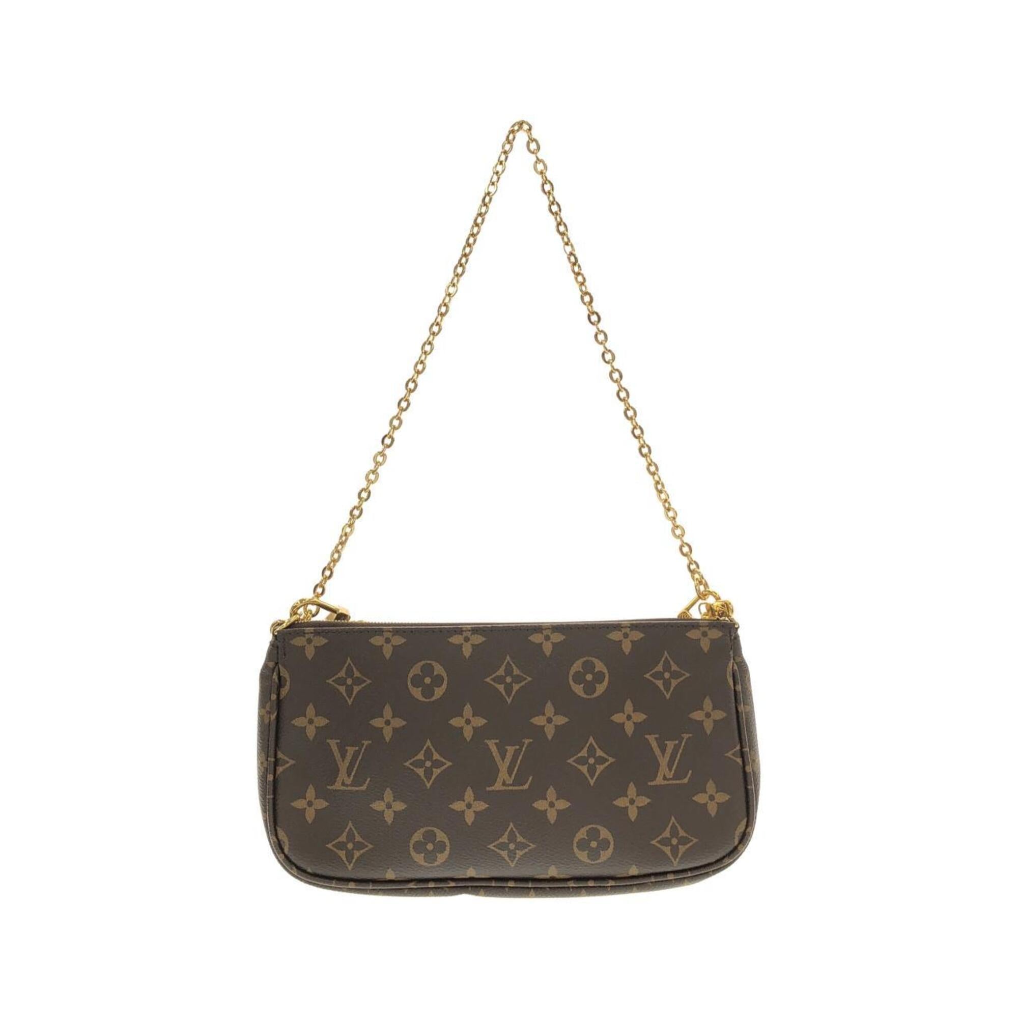 Louis Vuitton Marron Rose Clair Coated Canvas Pochette Pouch Shoulder Bag (Pre-Owned)