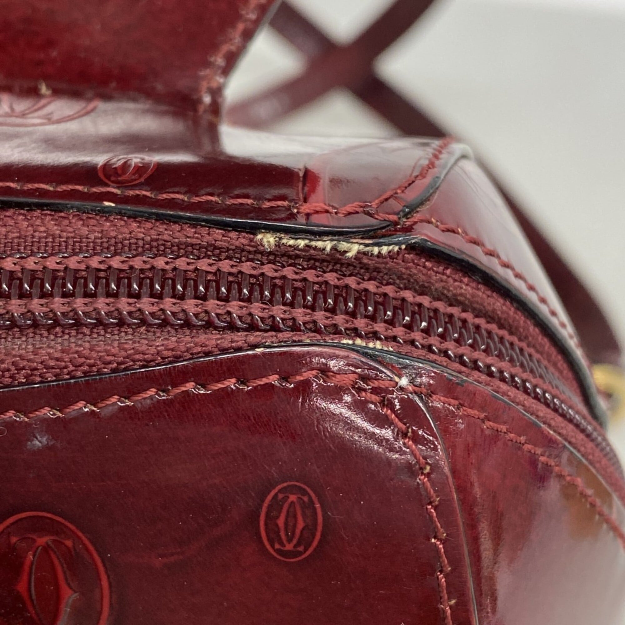Cartier Bordeaux Leather Backpack (Pre-Owned)