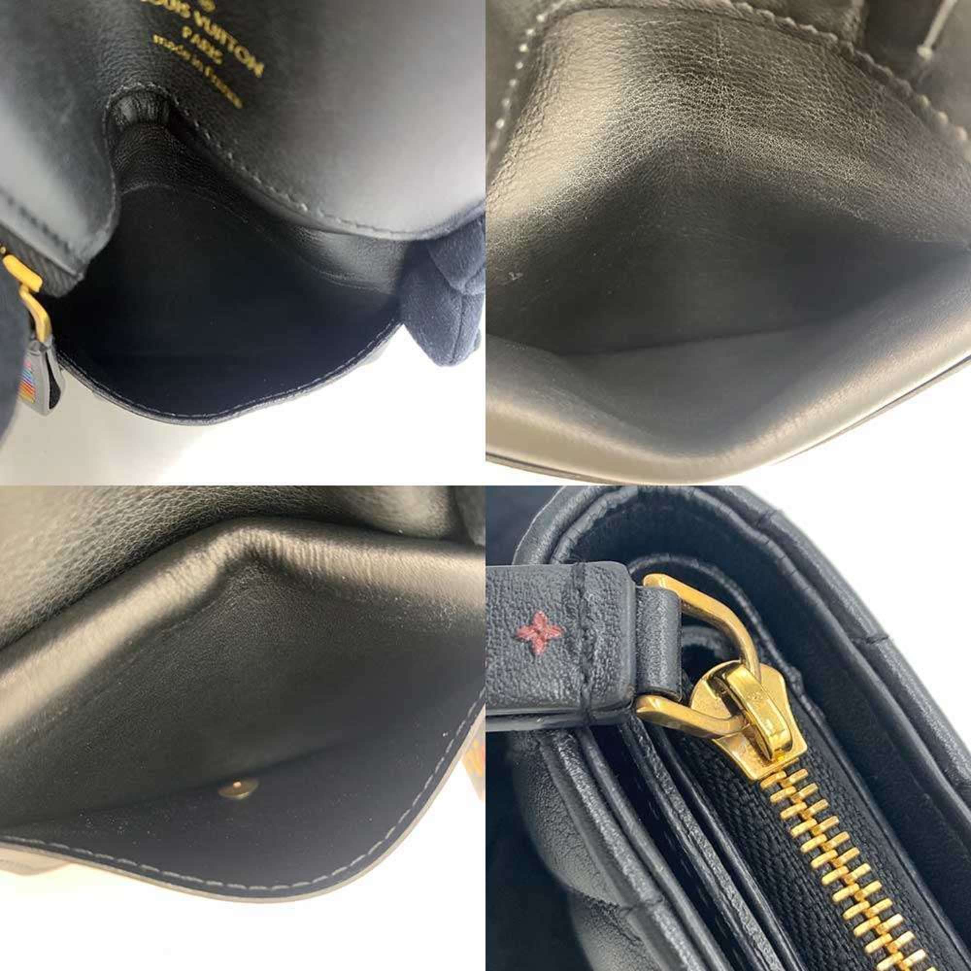 Louis Vuitton Black Leather Wallet (Bi-Fold) (Pre-Owned)