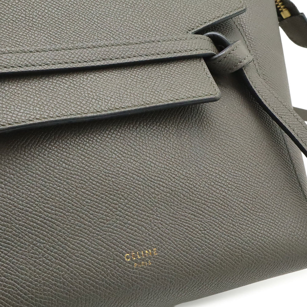 Celine Gray Leather Handbag Shoulder Bag (Pre-Owned)