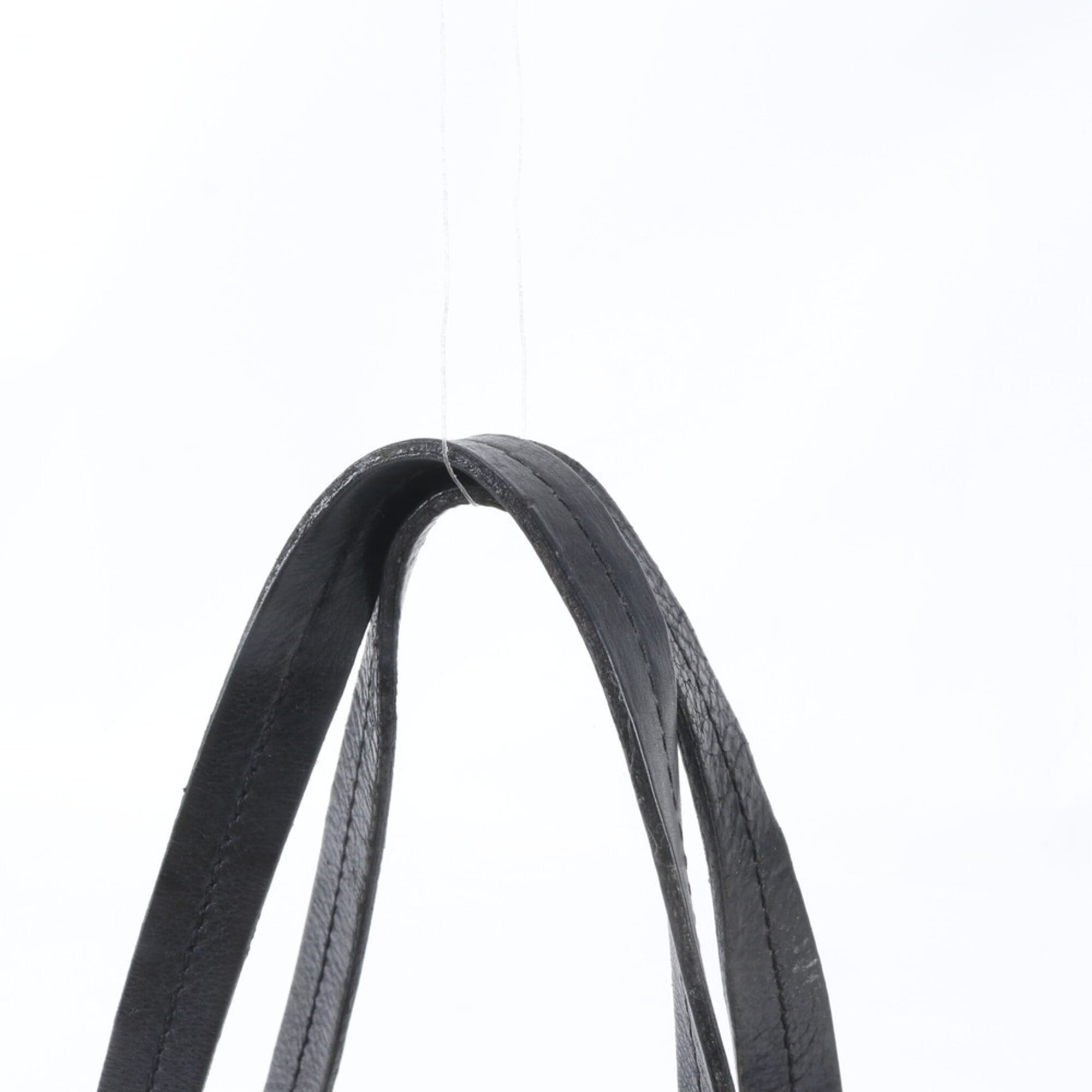 Prada Black Nylon Leather Shoulder Bag Tote Bag (Pre-Owned)