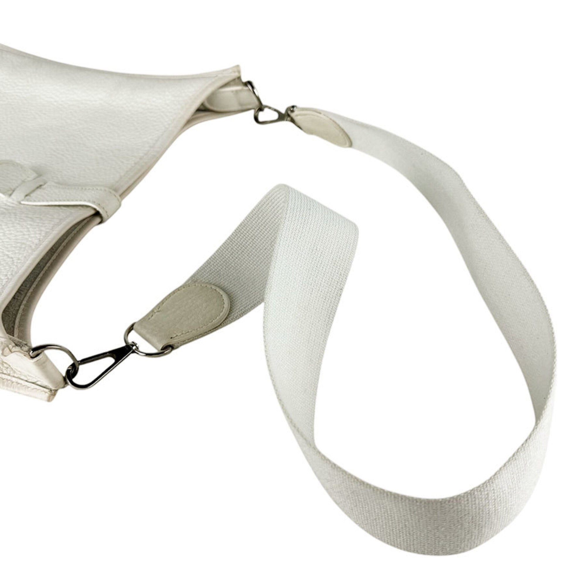 Hermes White Taurillon Clemence Leather Shoulder Bag (Pre-Owned)