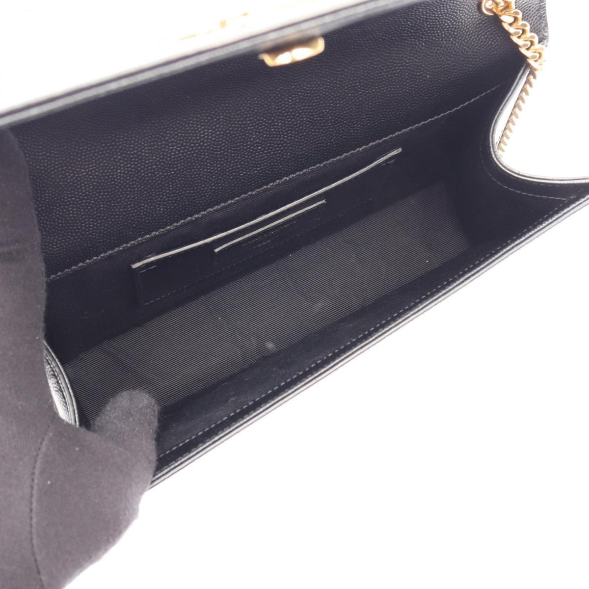 Yves Saint Laurent Black Leather Handbag Shoulder Bag (Pre-Owned)