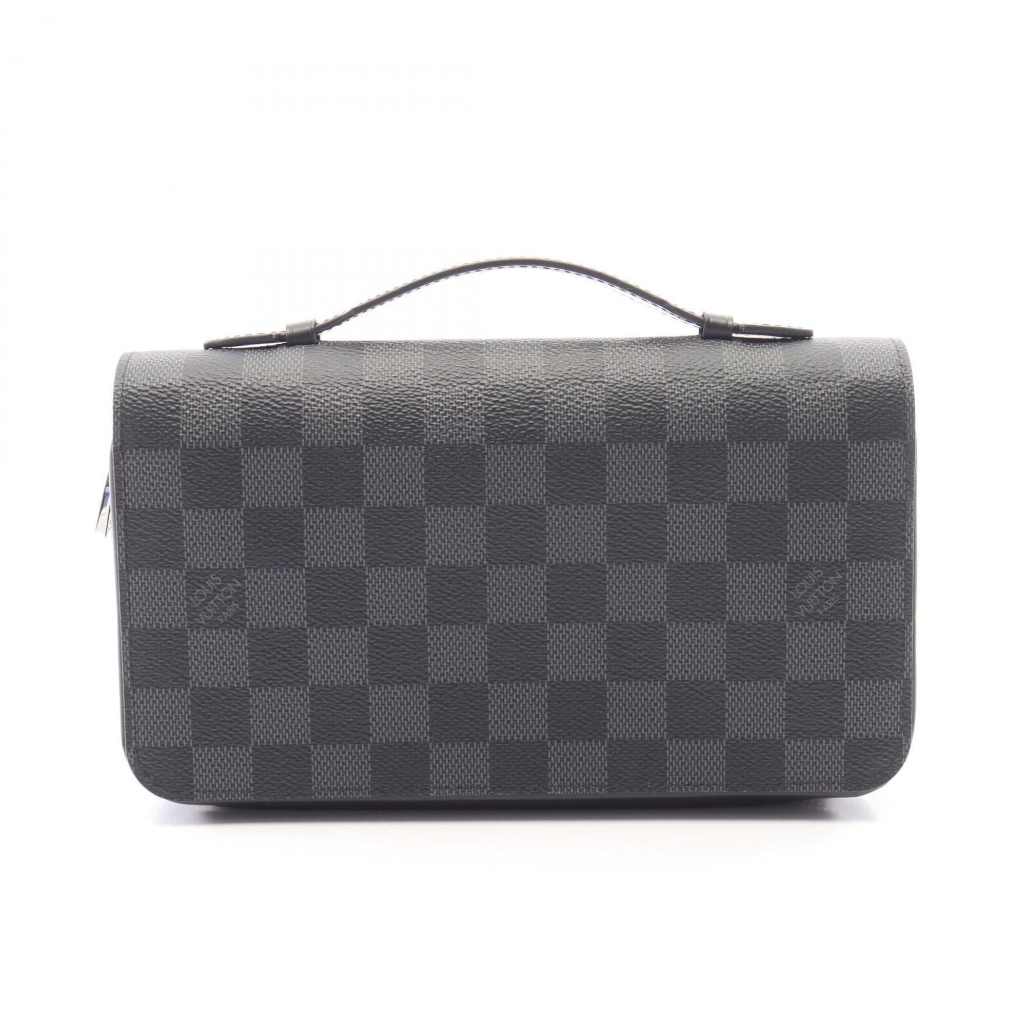 Louis Vuitton Black Damier Graphite Leather Pvc Long Wallet (Bi-Fold) (Pre-Owned)