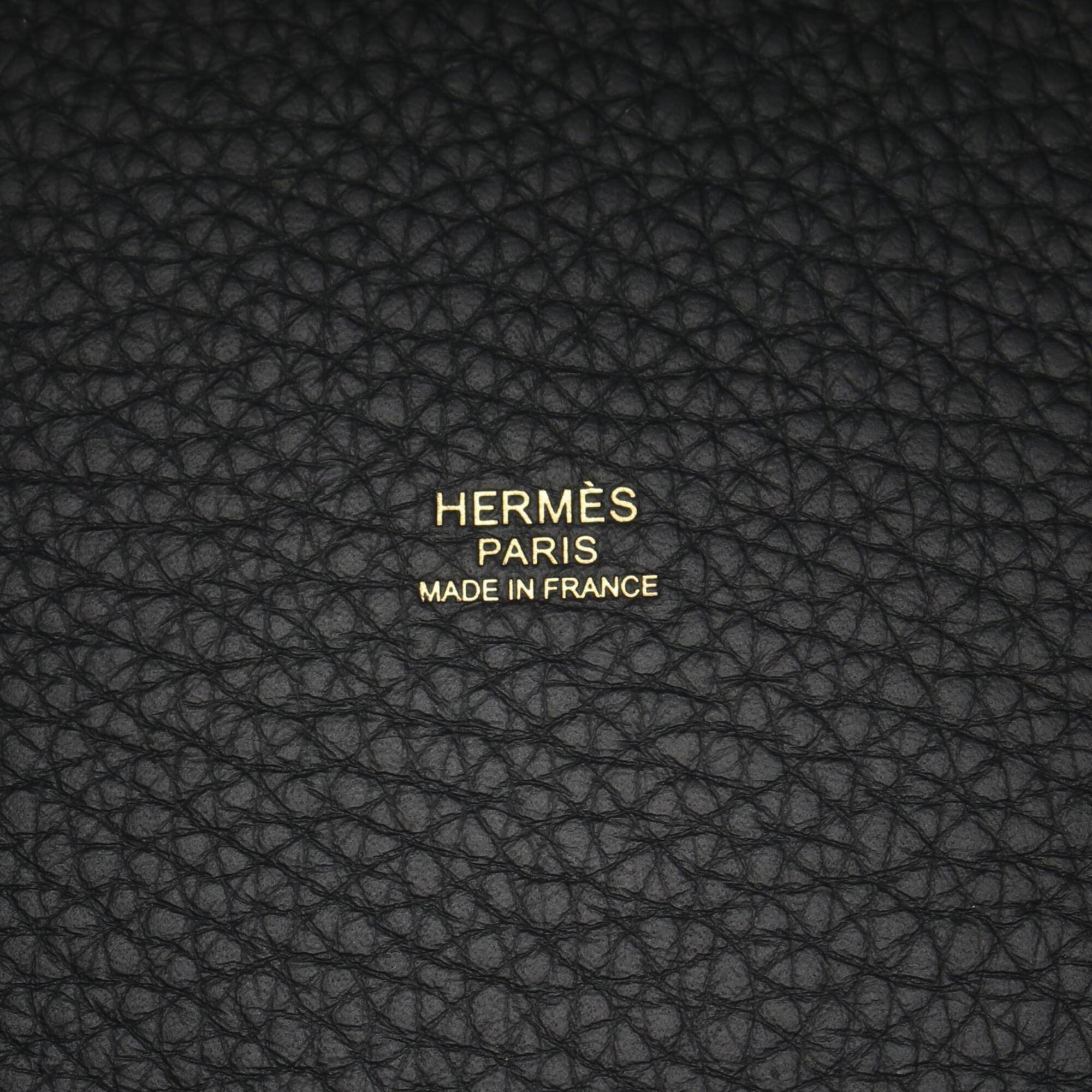 Hermes Black Taurillon Clemence Leather Handbag (Pre-Owned)