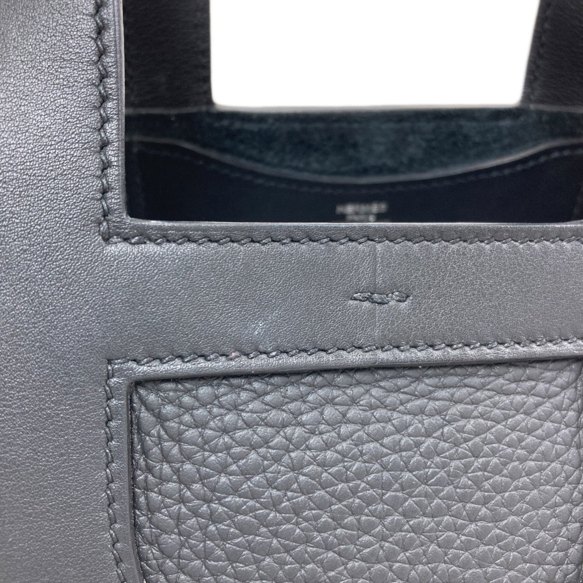 Hermes Black Taurillon Clemence Leather Handbag (Pre-Owned)