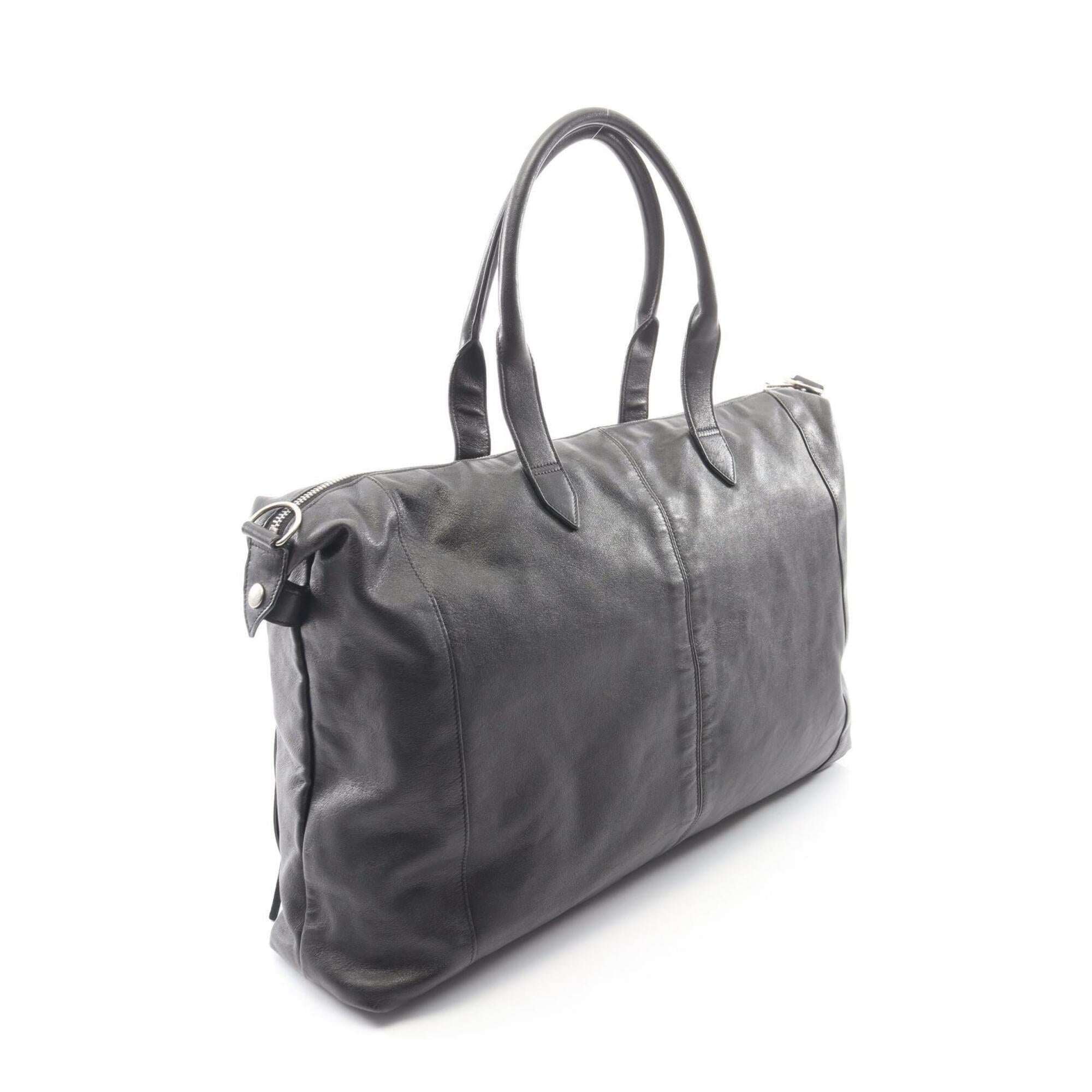 Yves Saint Laurent Black Leather Handbag Tote Bag (Pre-Owned)