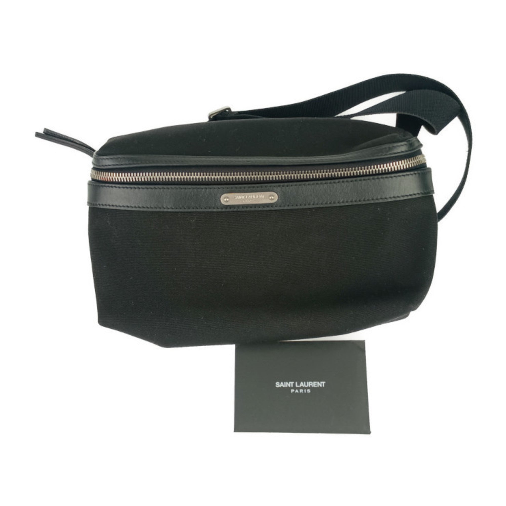 Yves Saint Laurent Black Canvas Leather Fanny Pack (Pre-Owned)
