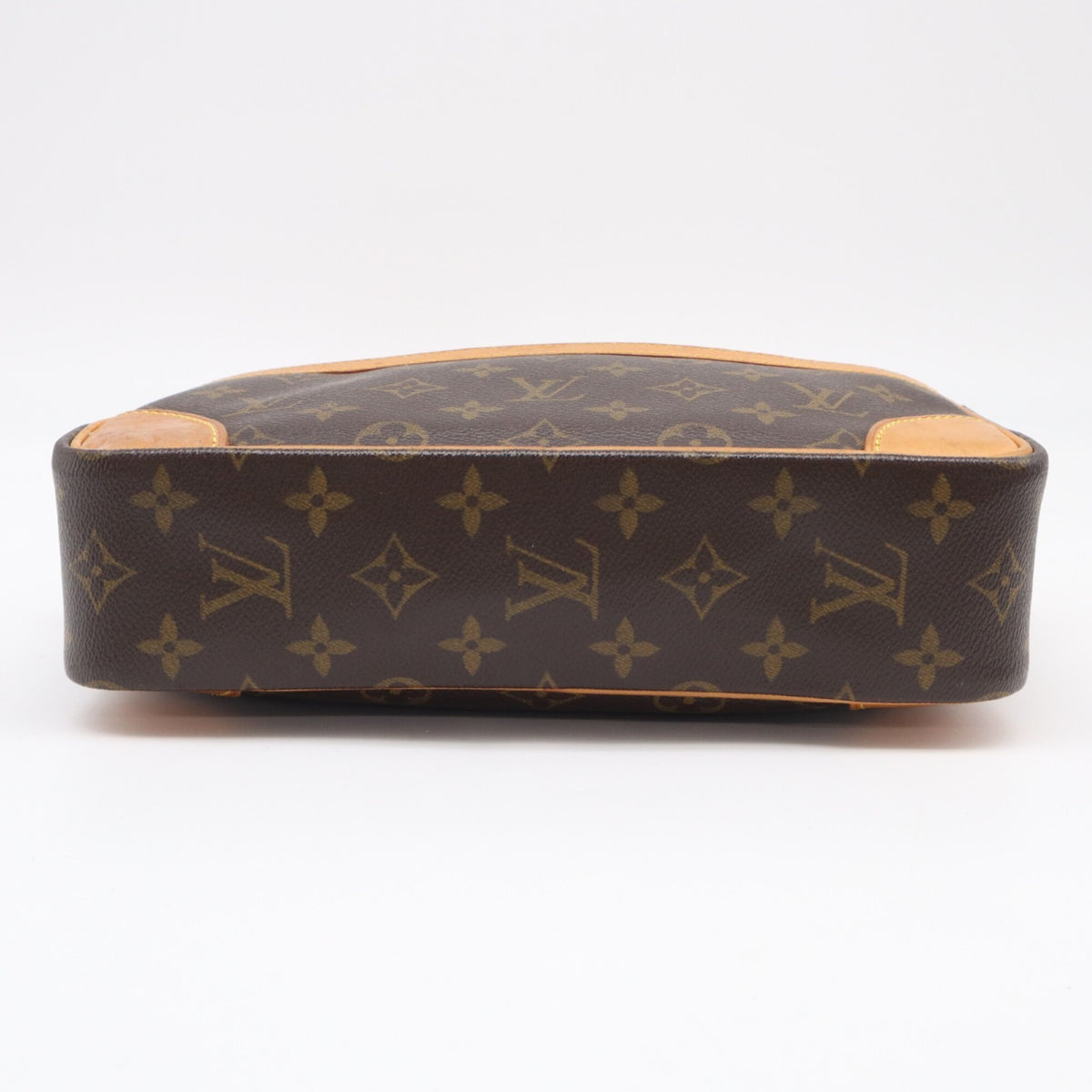 Louis Vuitton Beige Brown Monogram Coated Canvas Leather Shoulder Bag (Pre-Owned)