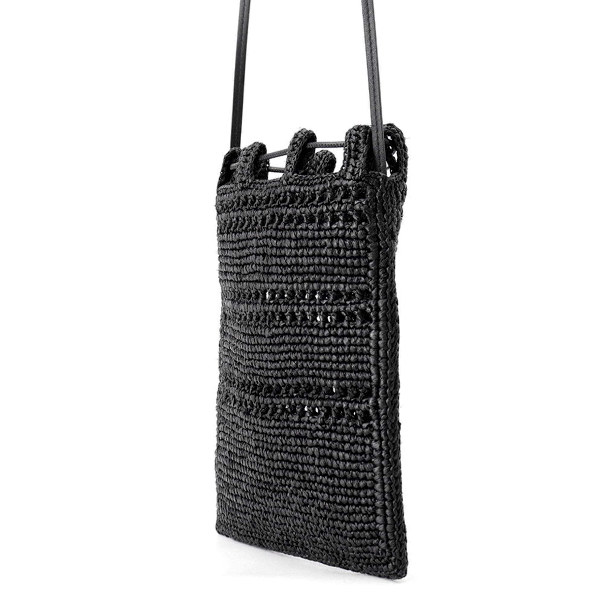 Loewe Black Raffia Handbag Shoulder Bag (Pre-Owned)