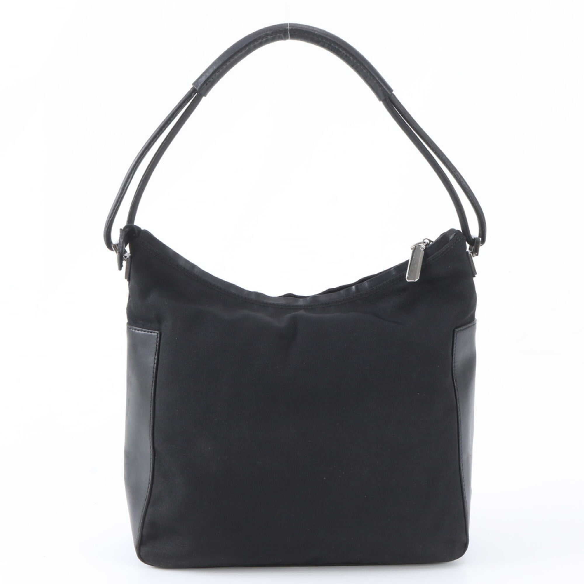Gucci Black Canvas Leather Handbag Shoulder Bag (Pre-Owned)