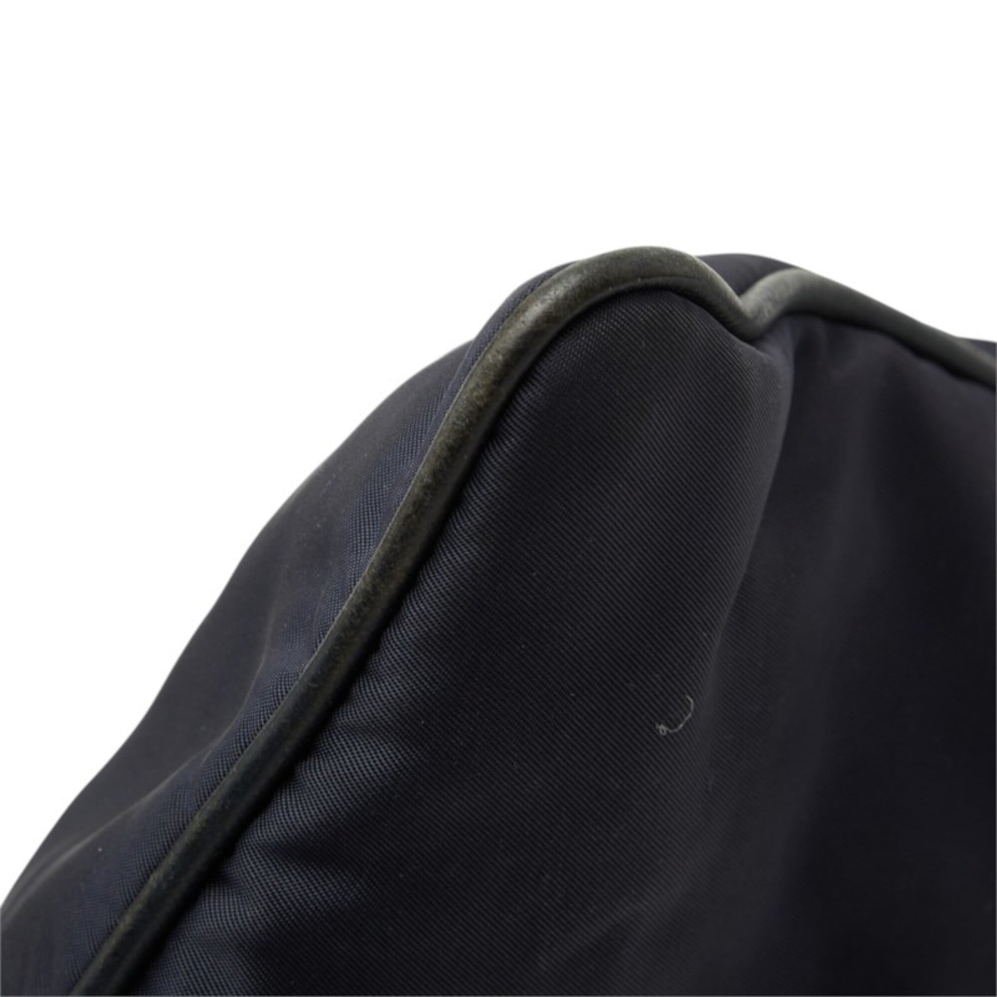 Prada Navy Nylon Leather Shoulder Bag (Pre-Owned)