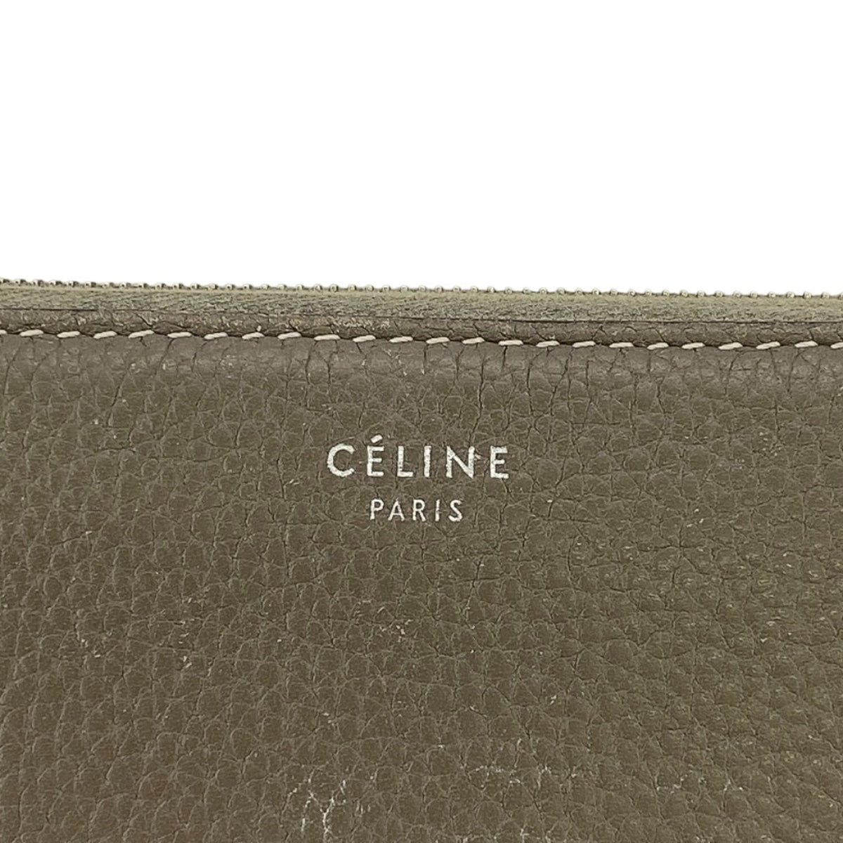 Celine Gray Yellow Leather Long Wallet (Bi-Fold) (Pre-Owned)