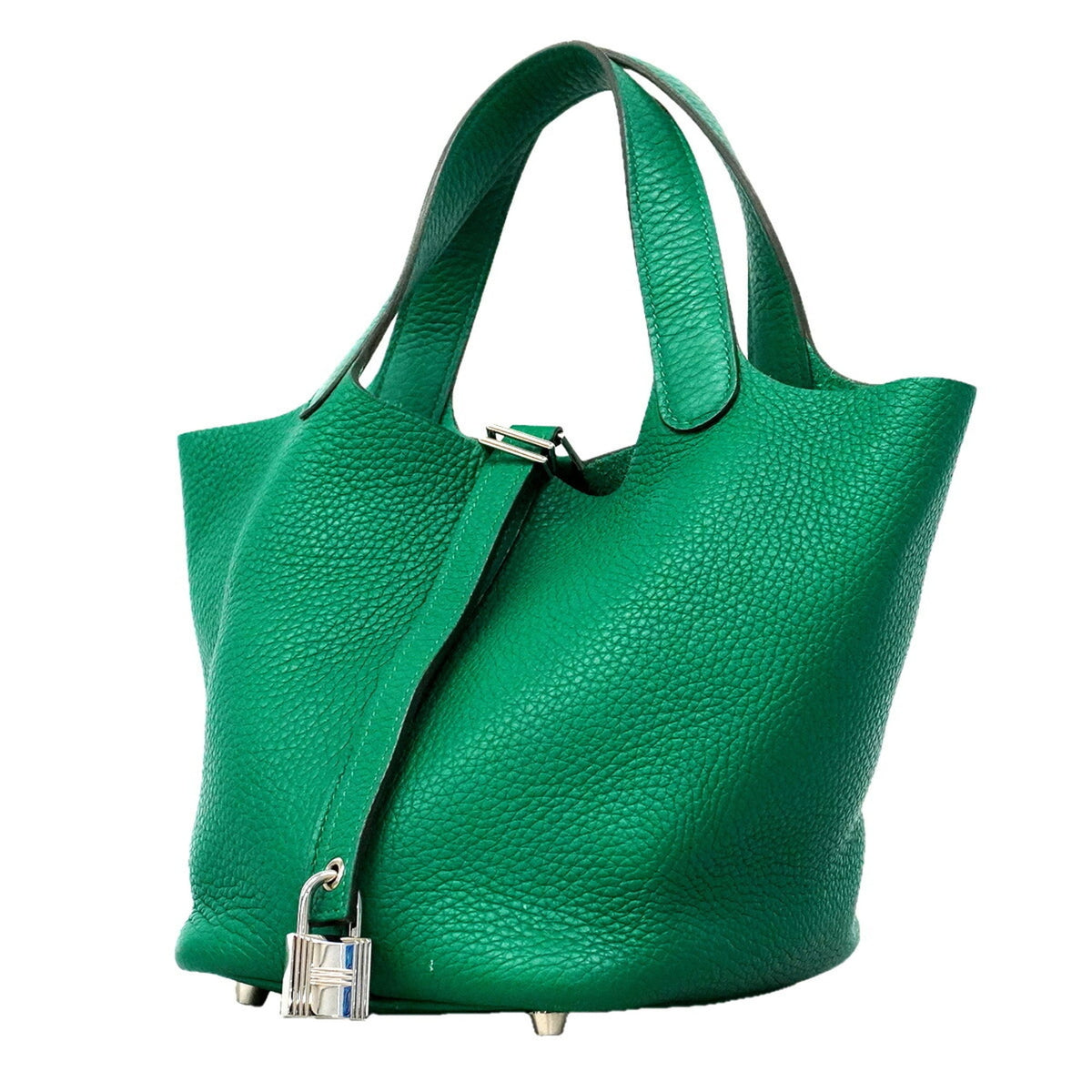 Hermes Green Taurillon Clemence Leather Handbag (Pre-Owned)