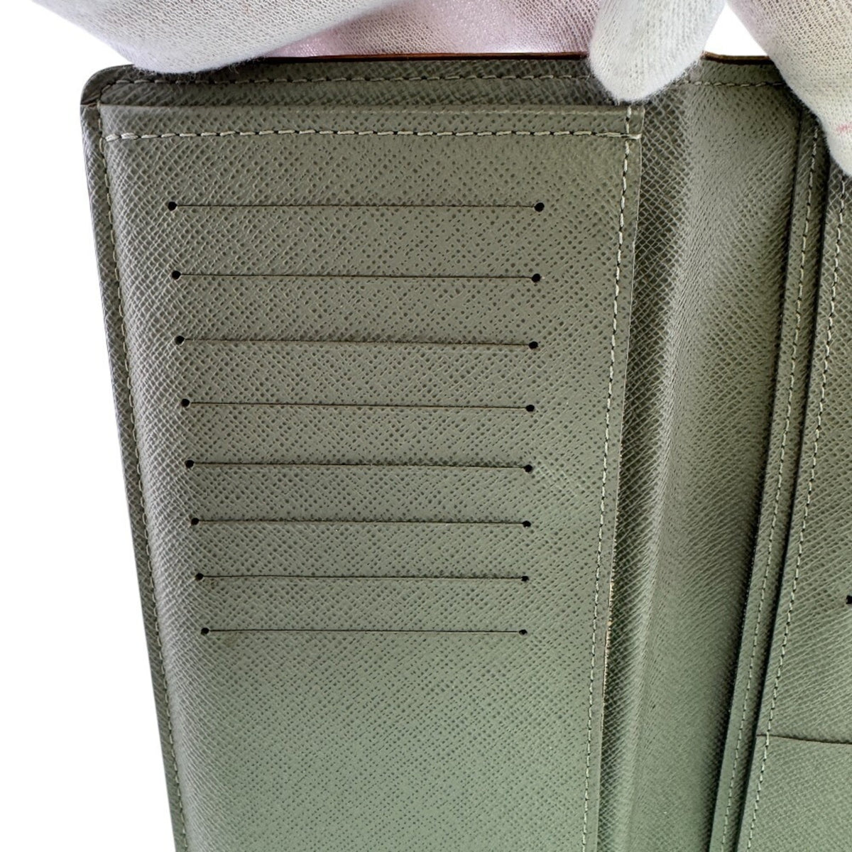 Louis Vuitton Green Canvas Long Wallet (Bi-Fold) (Pre-Owned)