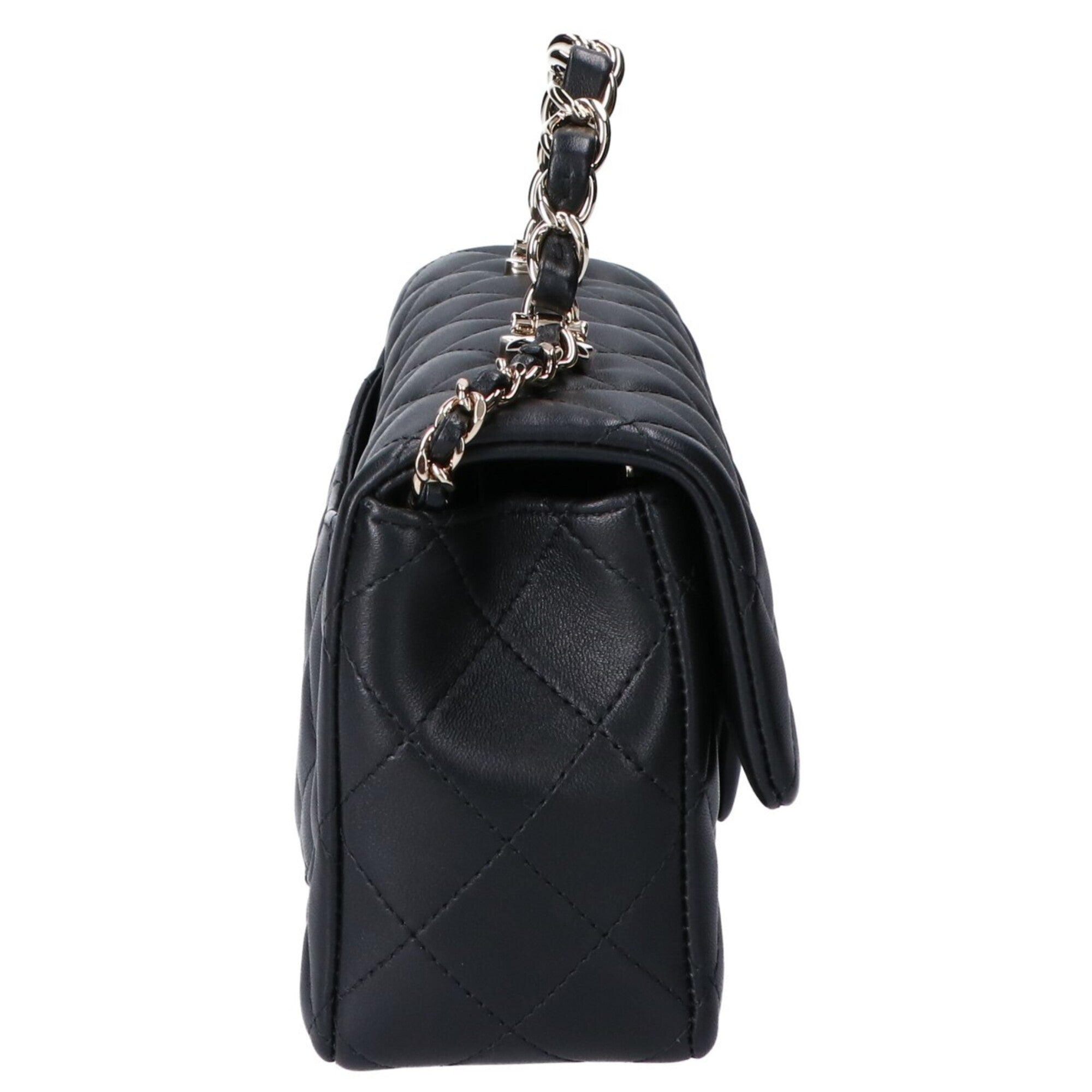 Chanel Black Leather Handbag Shoulder Bag (Pre-Owned)