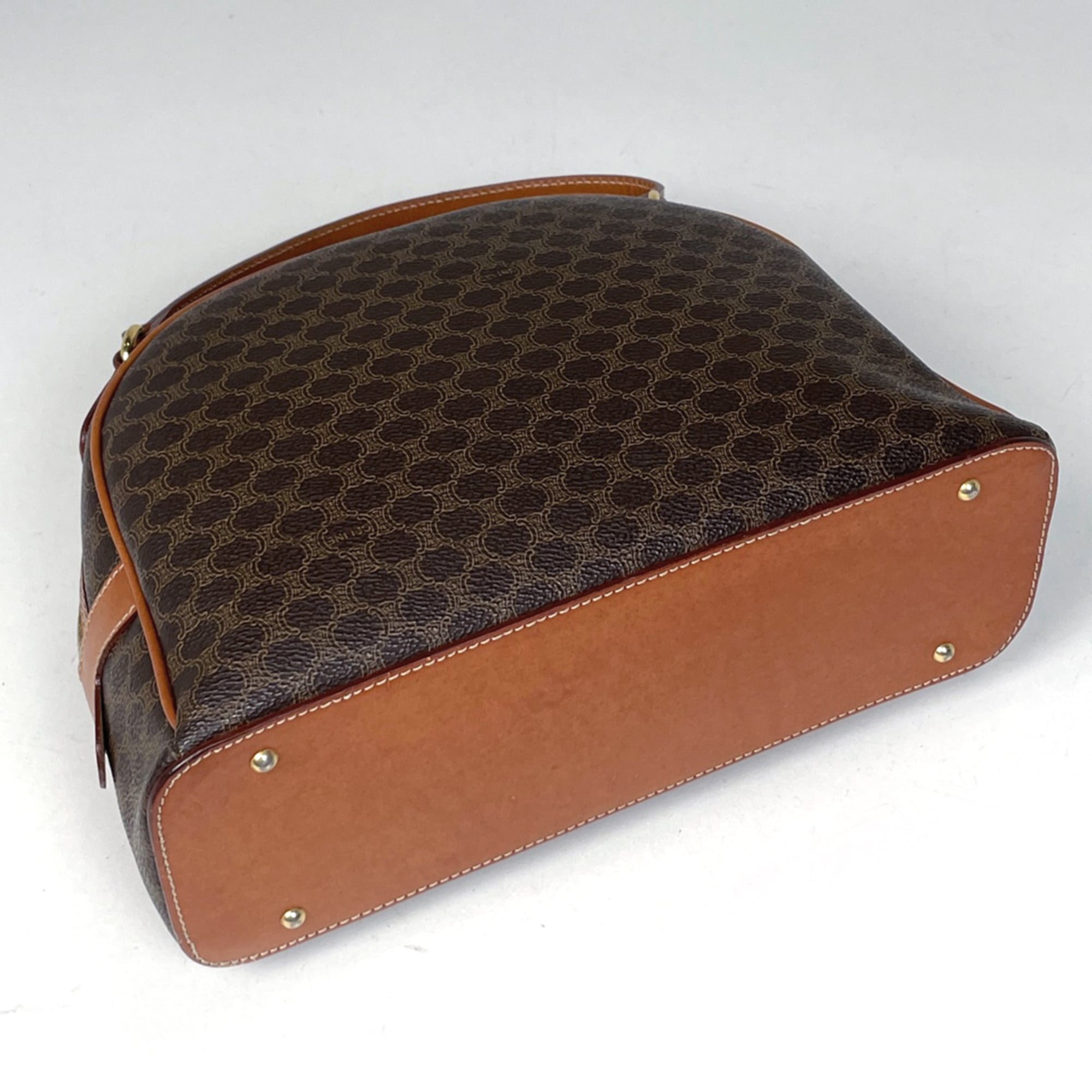 Celine Brown Coated Canvas Leather Handbag (Pre-Owned)