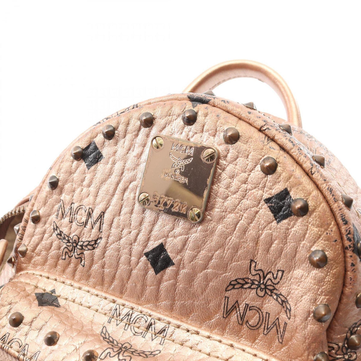 Mcm Gold Leather Backpack Handbag (Pre-Owned)
