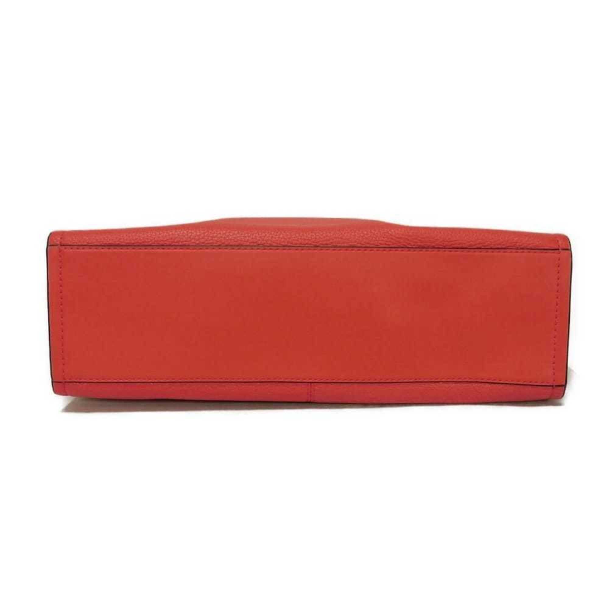 Michael Kors Red Color Leather Shoulder Bag Tote Bag (Pre-Owned)