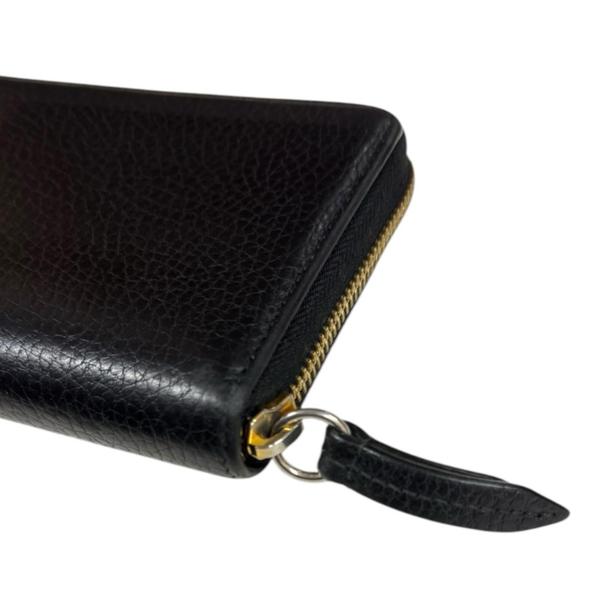 Gucci Black Leather Long Wallet (Bi-Fold) (Pre-Owned)