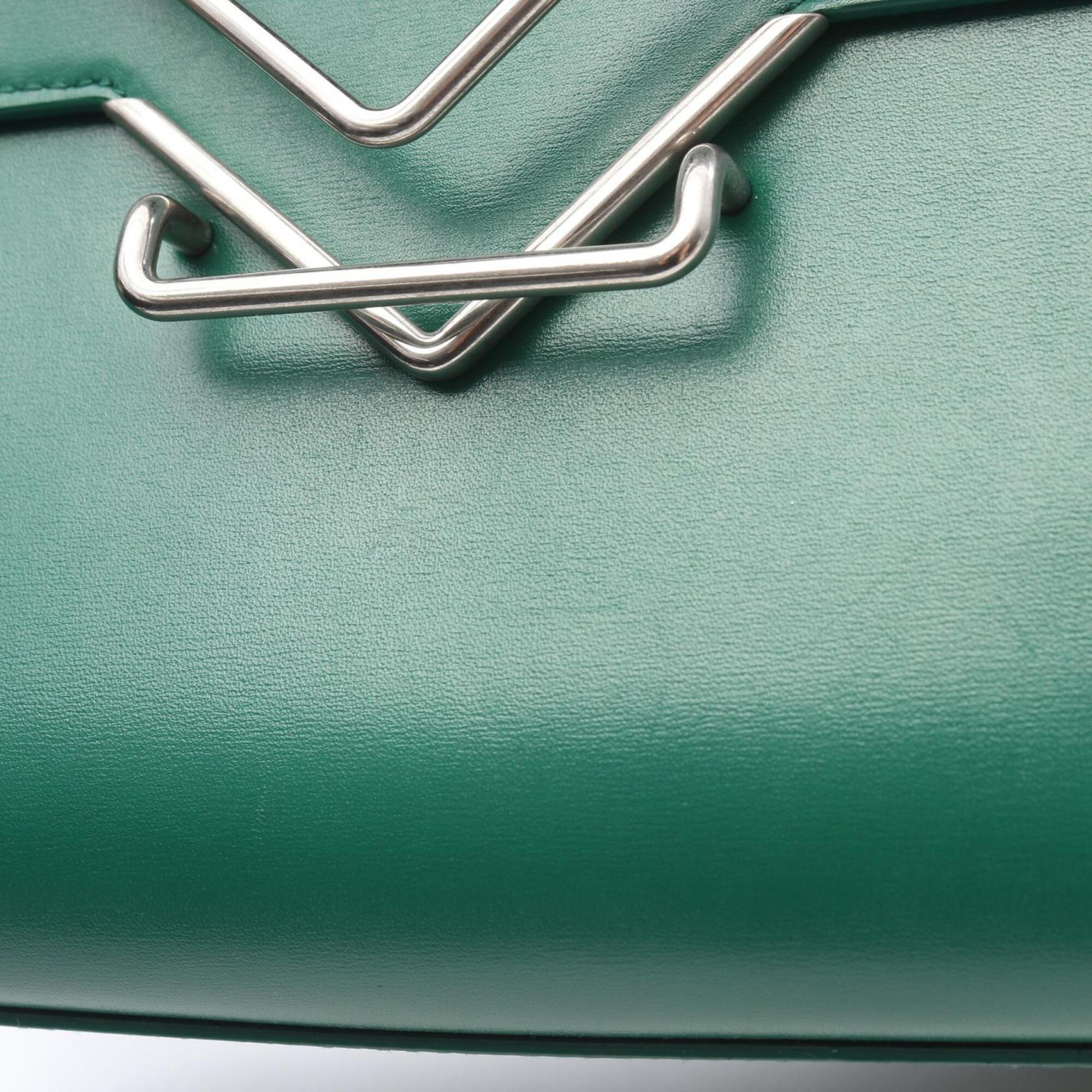 Bottega Veneta Green Leather Handbag Shoulder Bag (Pre-Owned)