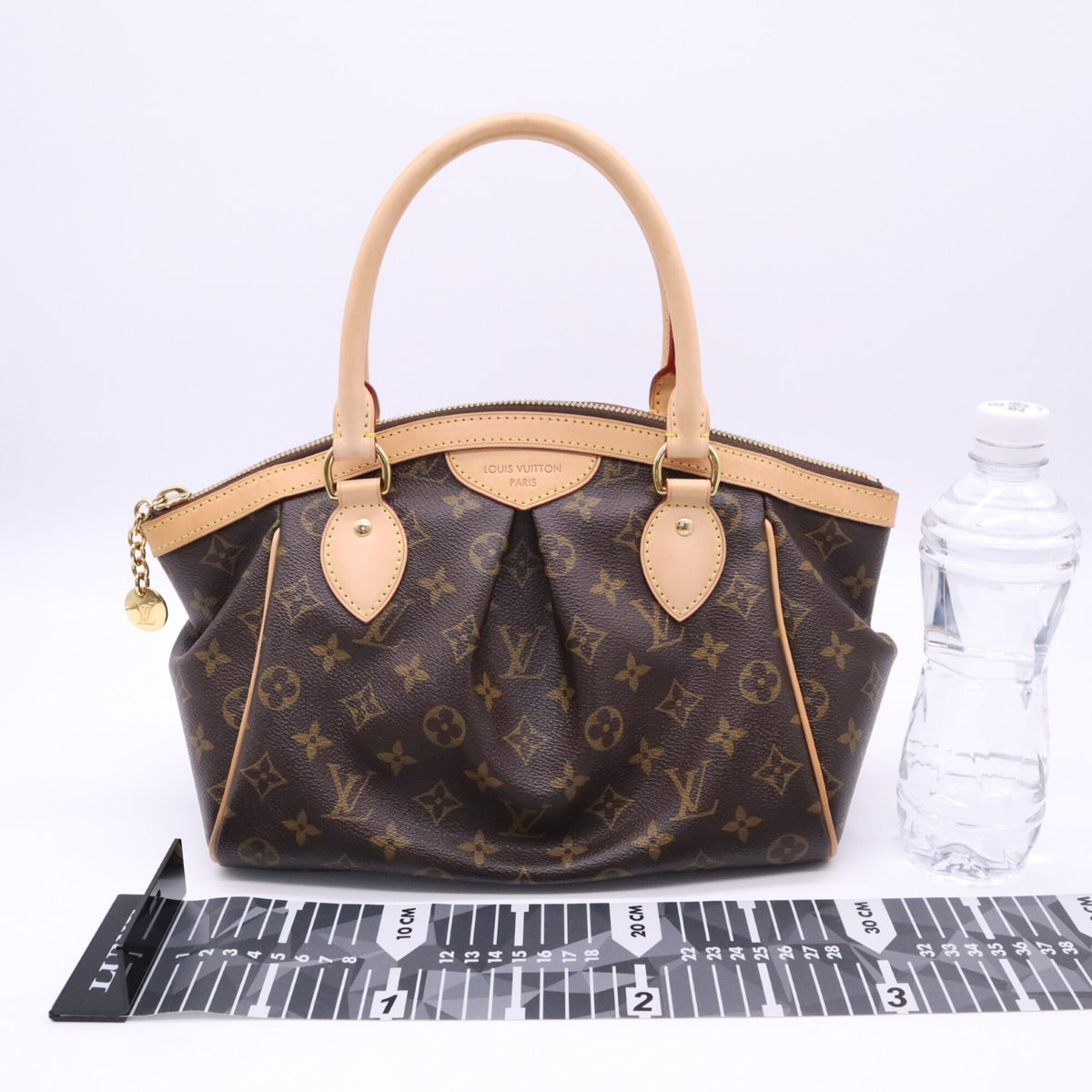 Louis Vuitton Monogram Beige Brown Coated Canvas Leather Handbag (Pre-Owned)