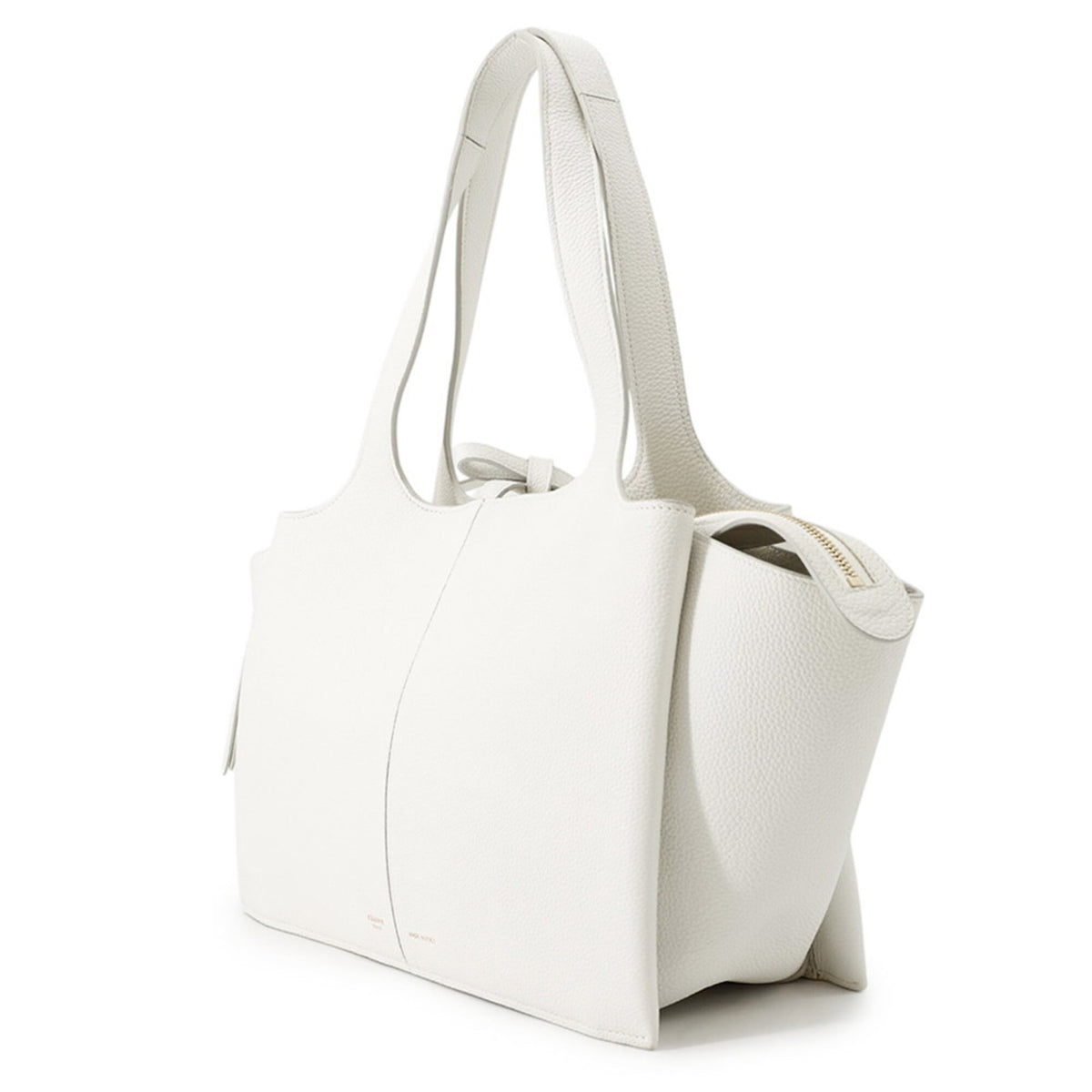 Celine White Leather Handbag Tote Bag (Pre-Owned)