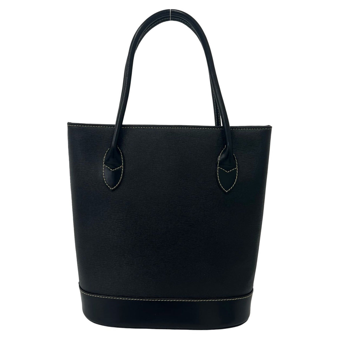 Burberry Black Leather Handbag Tote Bag (Pre-Owned)