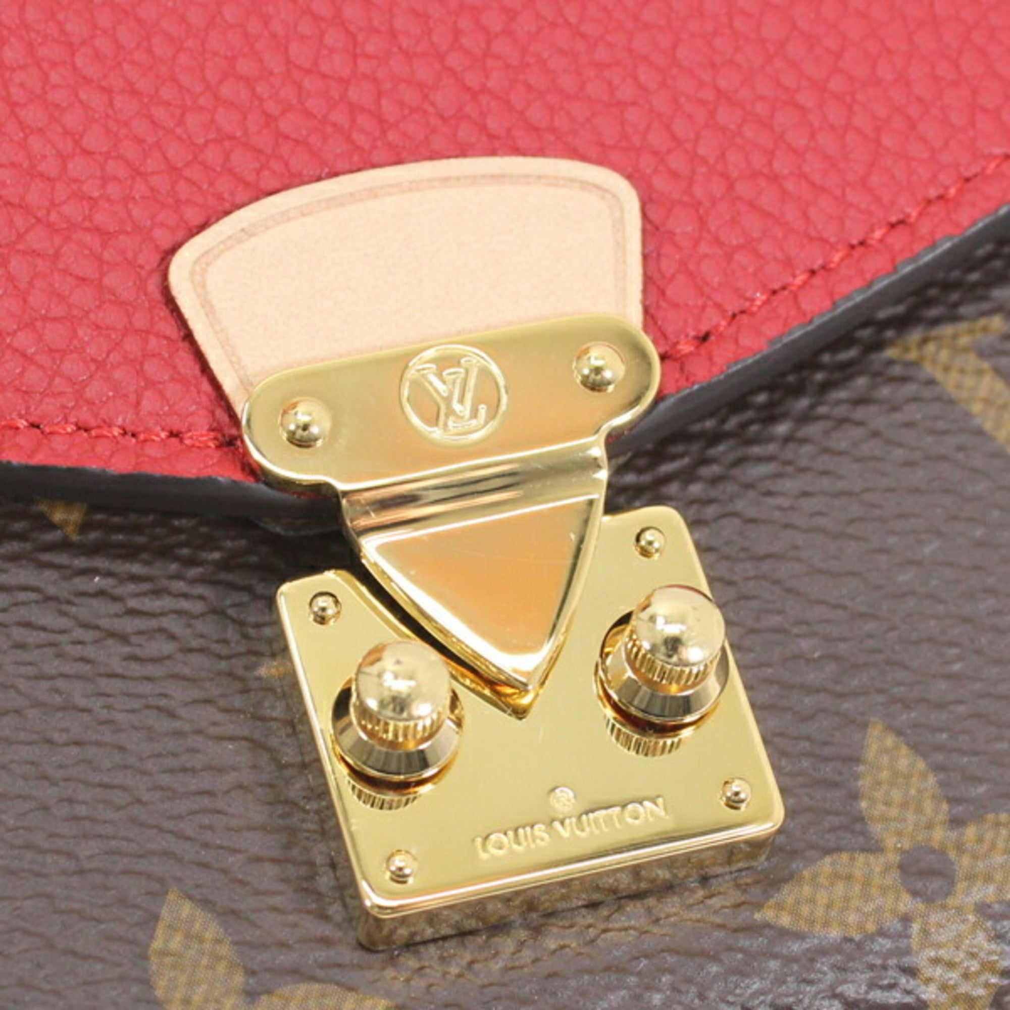 Louis Vuitton Brown Cerise Monogram Red Color Monogram Wallet (Tri-Fold) (Pre-Owned)
