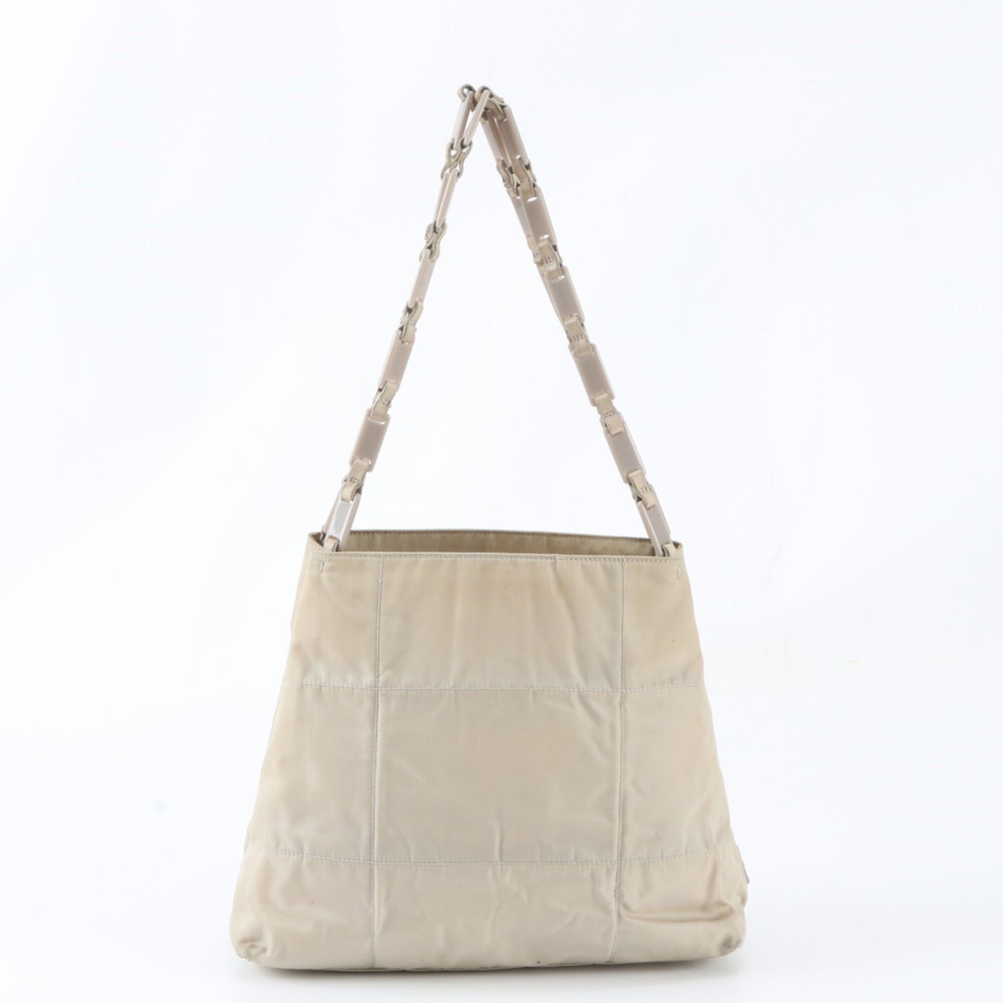 Prada Light Beige Tessuto Handbag Shoulder Bag (Pre-Owned)