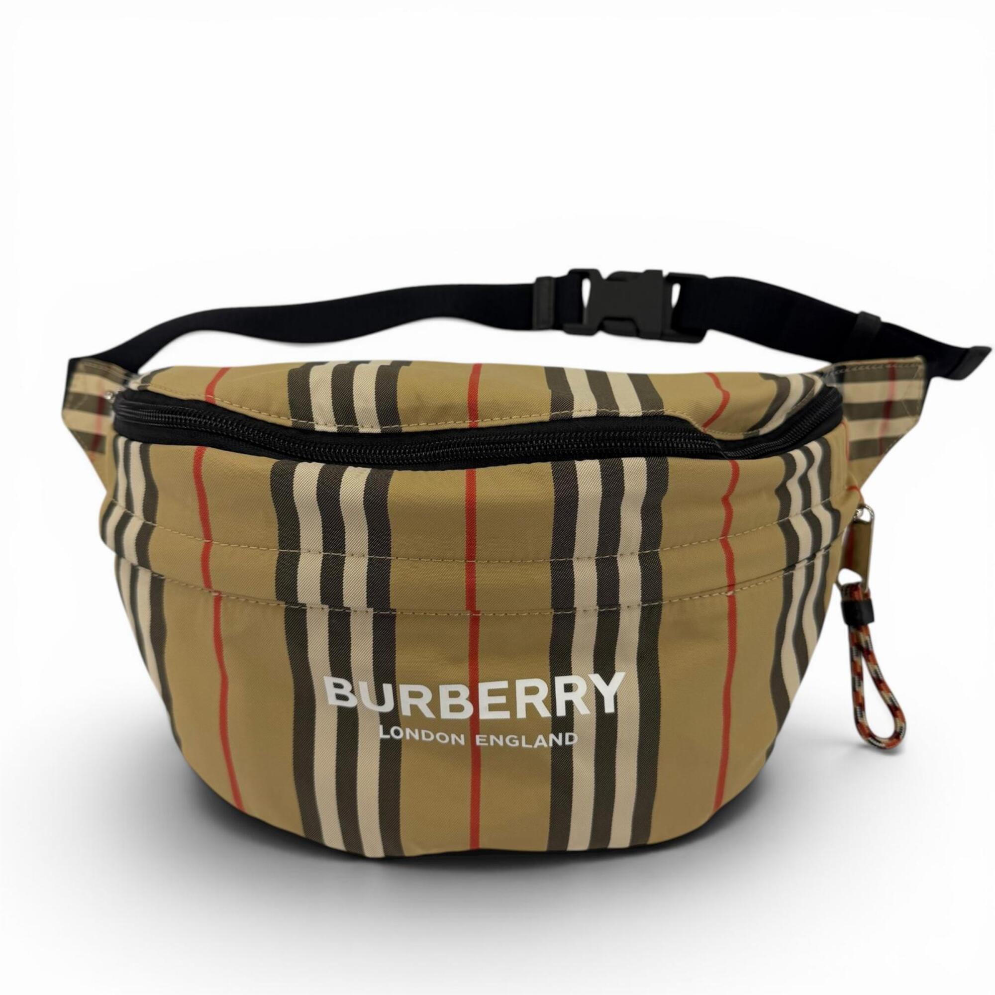 Burberry Beige Nylon Leather Backpack Sling Bag (Pre-Owned)
