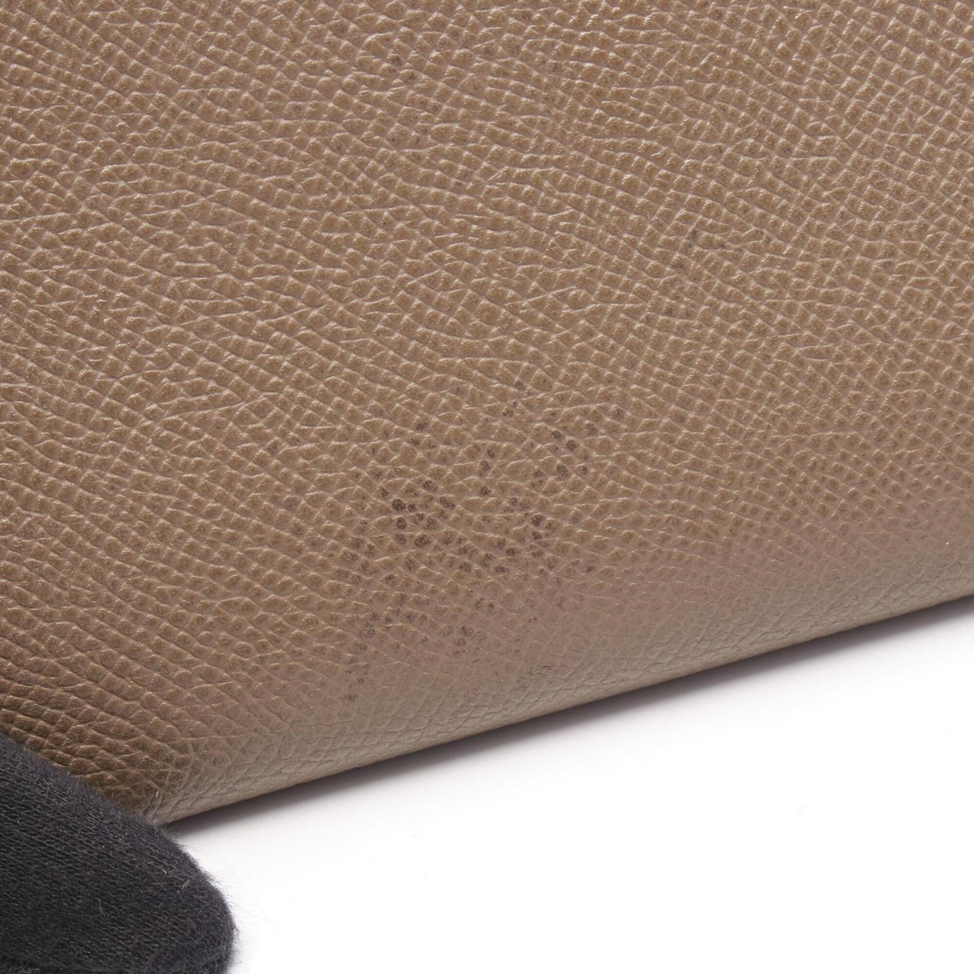 Hermes Etoupe Gray Gray Epsom Leather Long Wallet (Bi-Fold) (Pre-Owned)