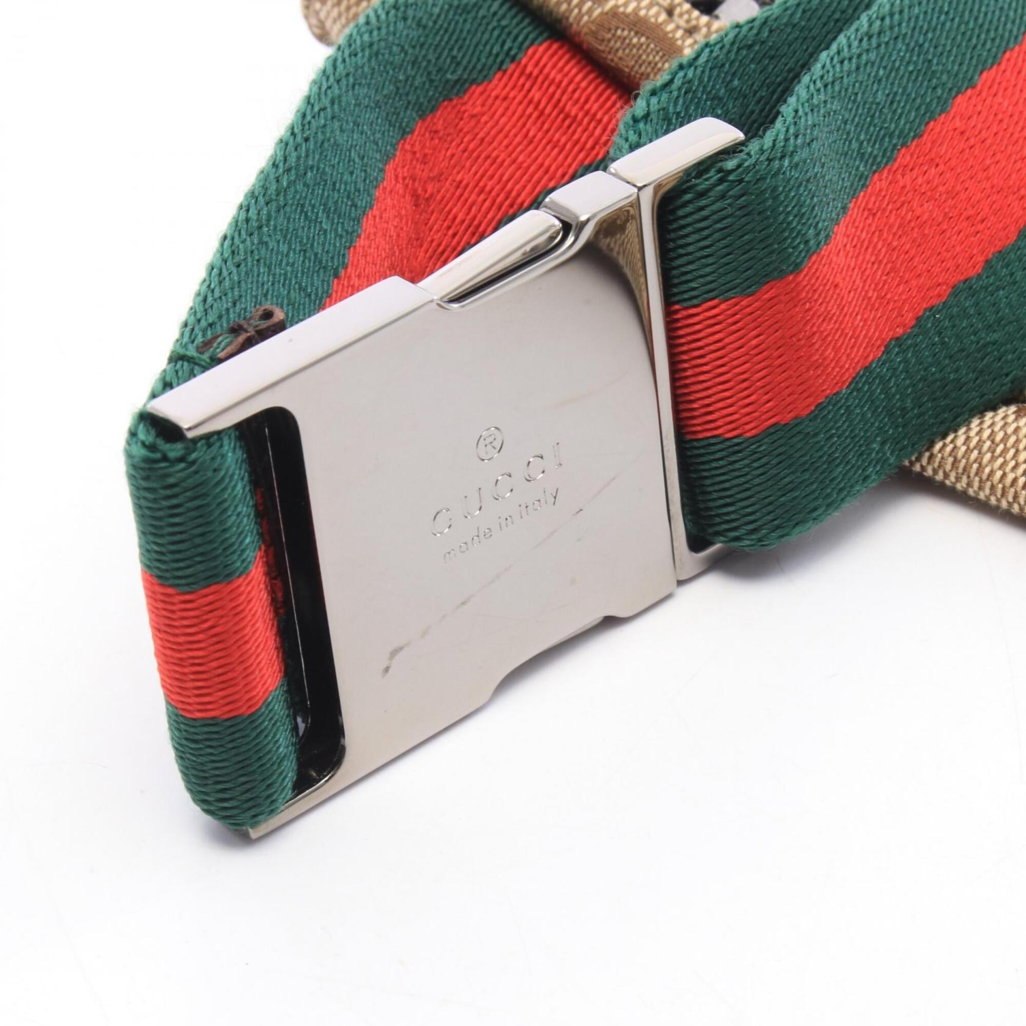 Gucci Beige Brown Gg Canvas Leather Fanny Pack Handbag (Pre-Owned)