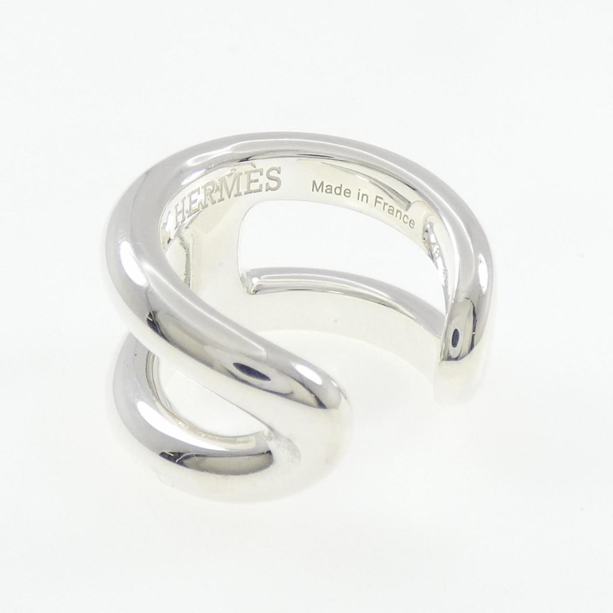 Hermes Silver 925 Band Ring (Pre-Owned)