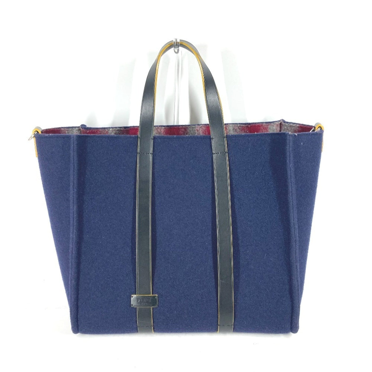 Fendi Navy Wool Shoulder Bag Tote Bag (Pre-Owned)