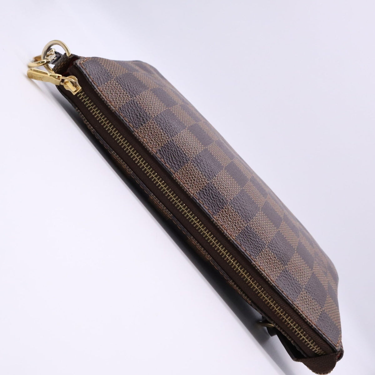 Louis Vuitton Beige Brown Red Color Coated Canvas Leather Handbag Pochette (Pre-Owned)
