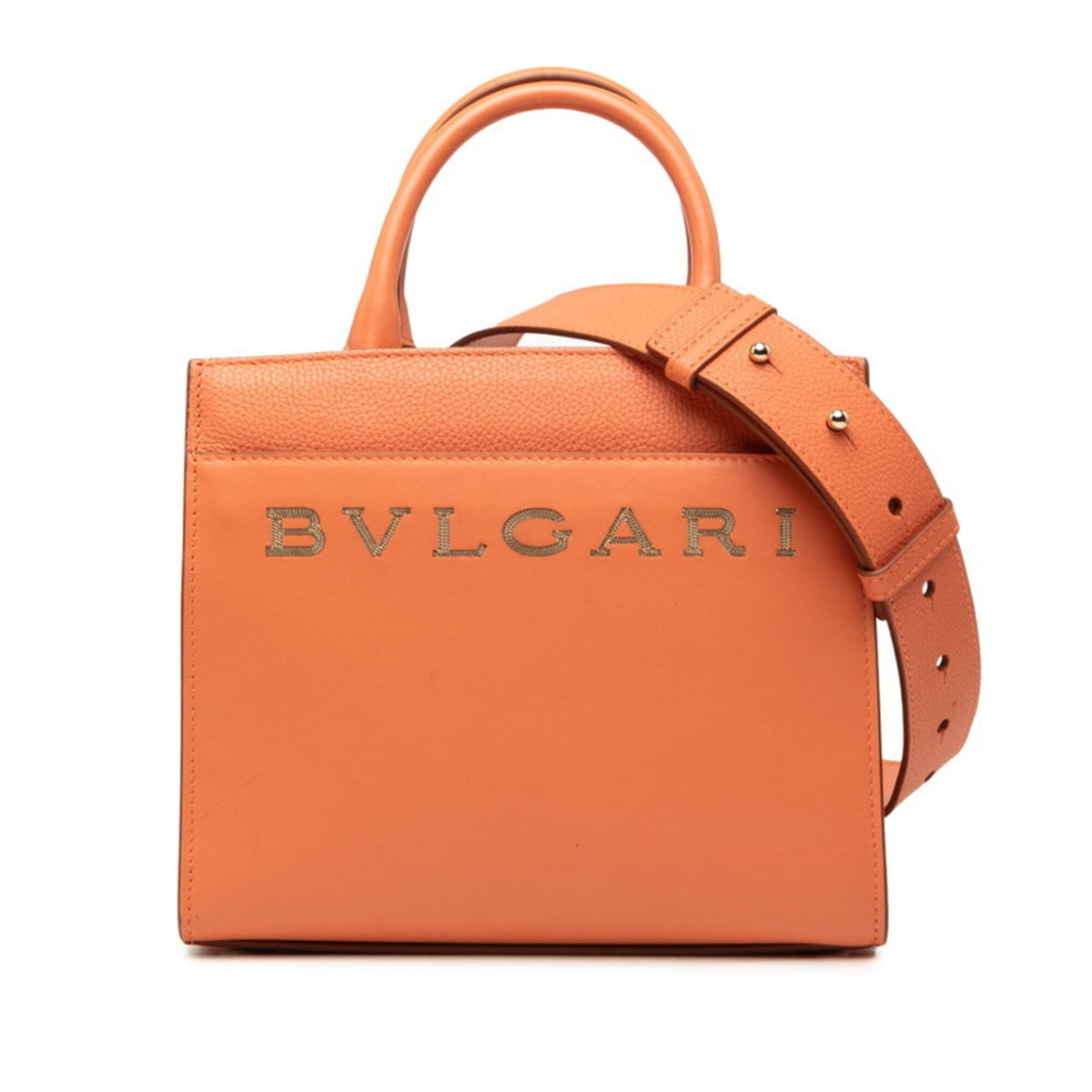 Bvlgari Orange Leather Handbag Shoulder Bag (Pre-Owned)