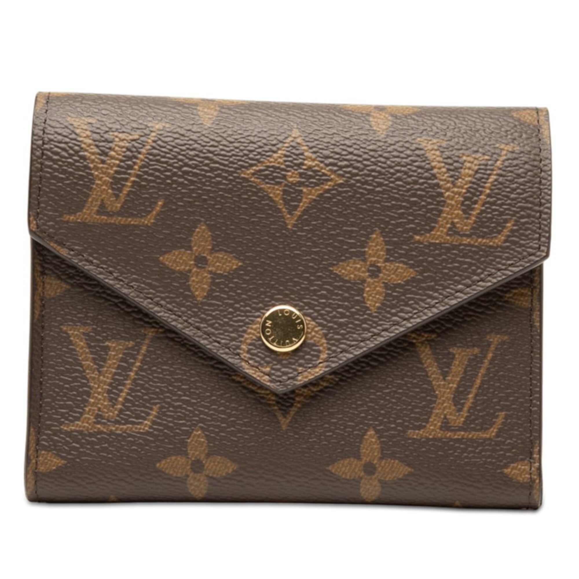Louis Vuitton Brown Pvc Leather Wallet (Tri-Fold) (Pre-Owned)