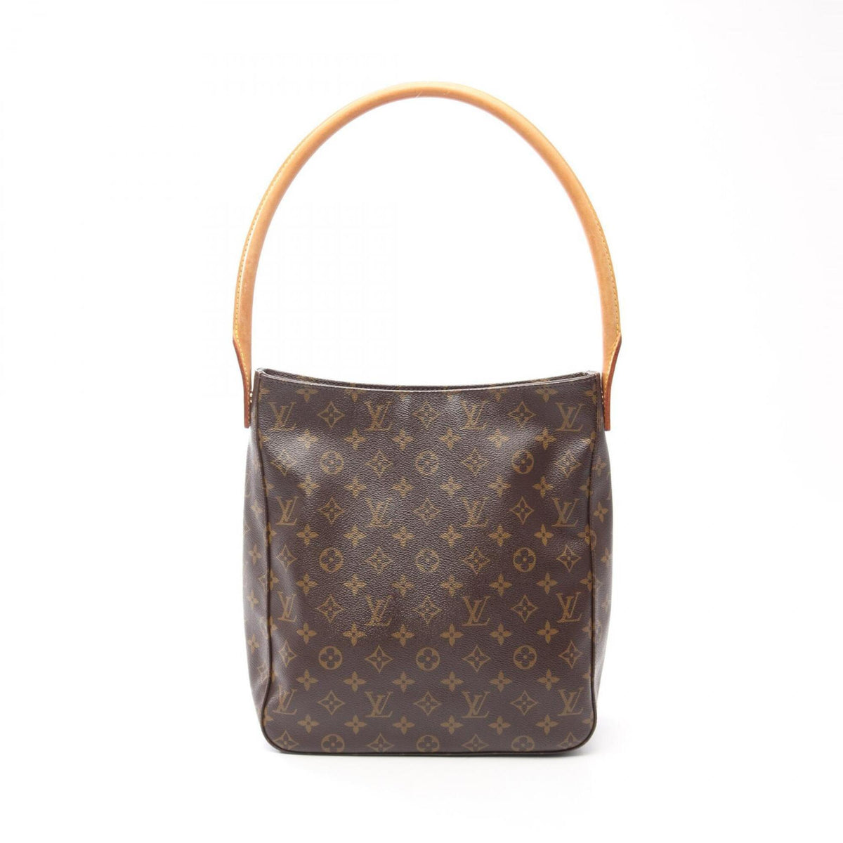 Louis Vuitton Brown Coated Canvas Leather Handbag Shoulder Bag (Pre-Owned)